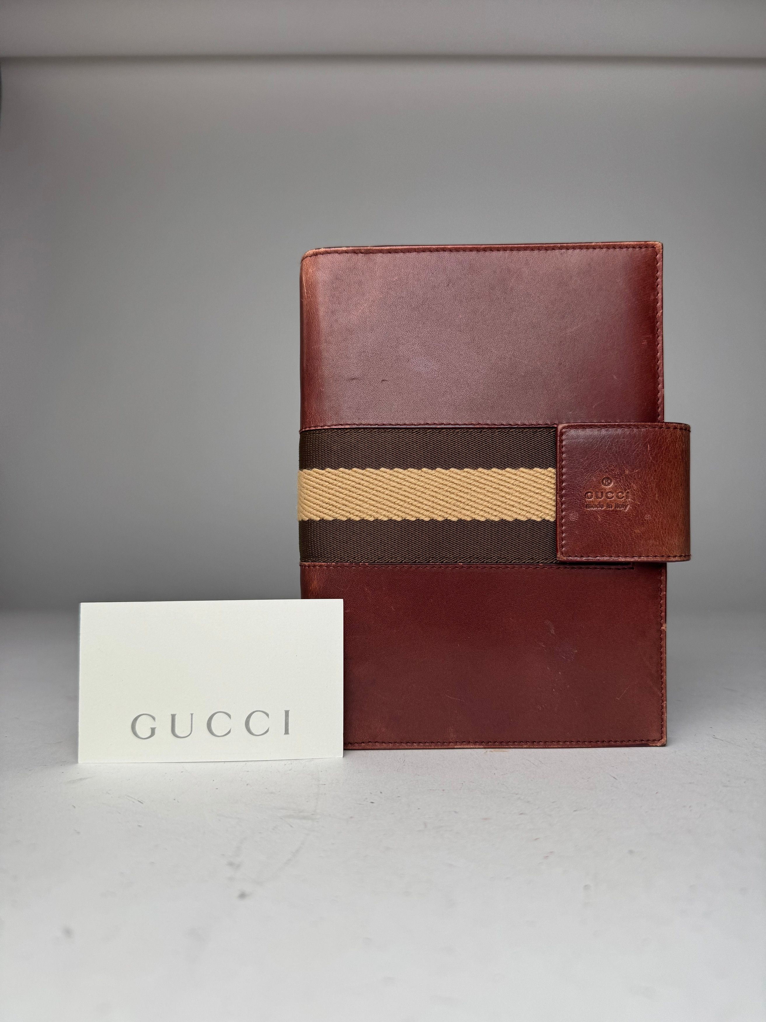 Gucci Vintage Leather Organizer Red Brown Size ONE SIZE - 1 Thumbnail