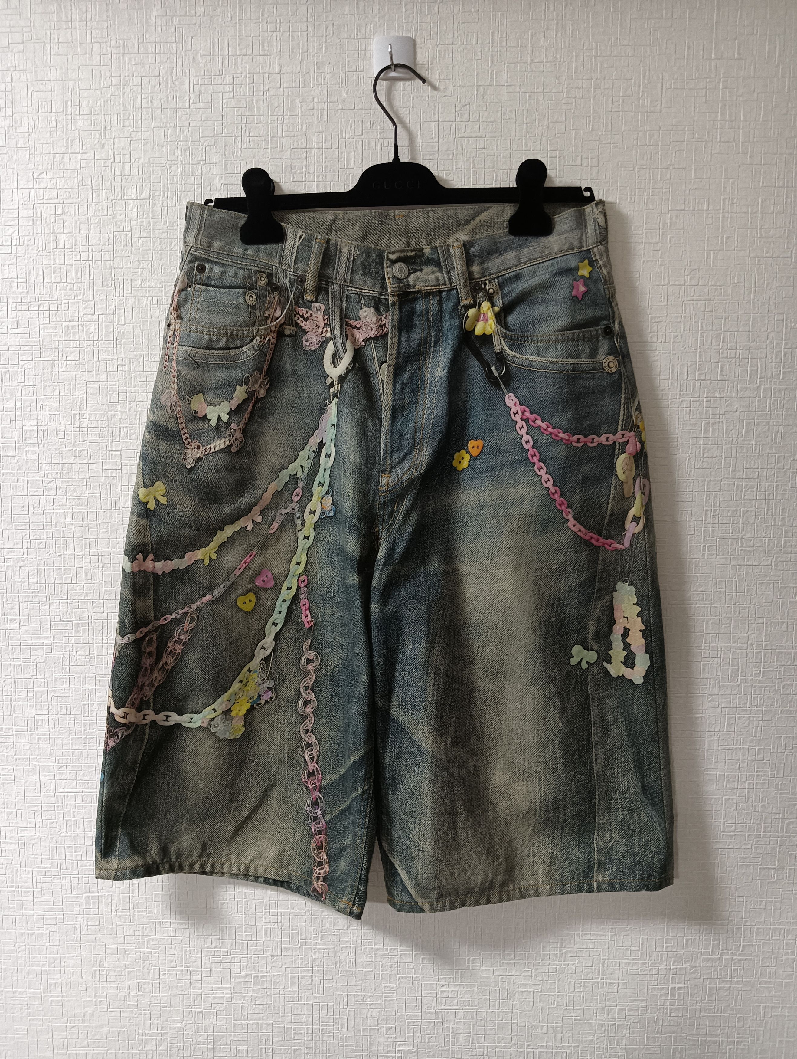 Trompe L'oiel Loose Denim Shorts