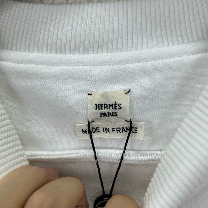 Hermes Hermes White Embroidered Floral Sweatshirt Size XS / US 0-2 / IT 36-38 - 3 Thumbnail