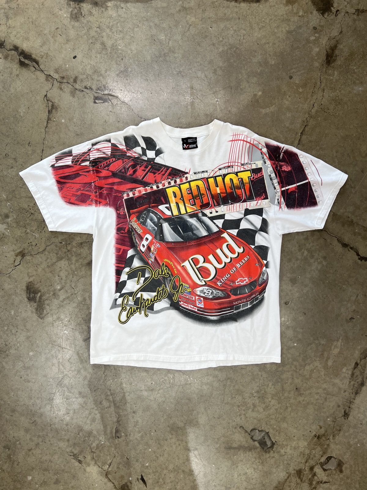 NASCAR Vintage AOP NASCAR Dale Earnhardt Jr Red Hot Racing Large Size US L / EU 52-54 / 3 - 2 Thumbnail