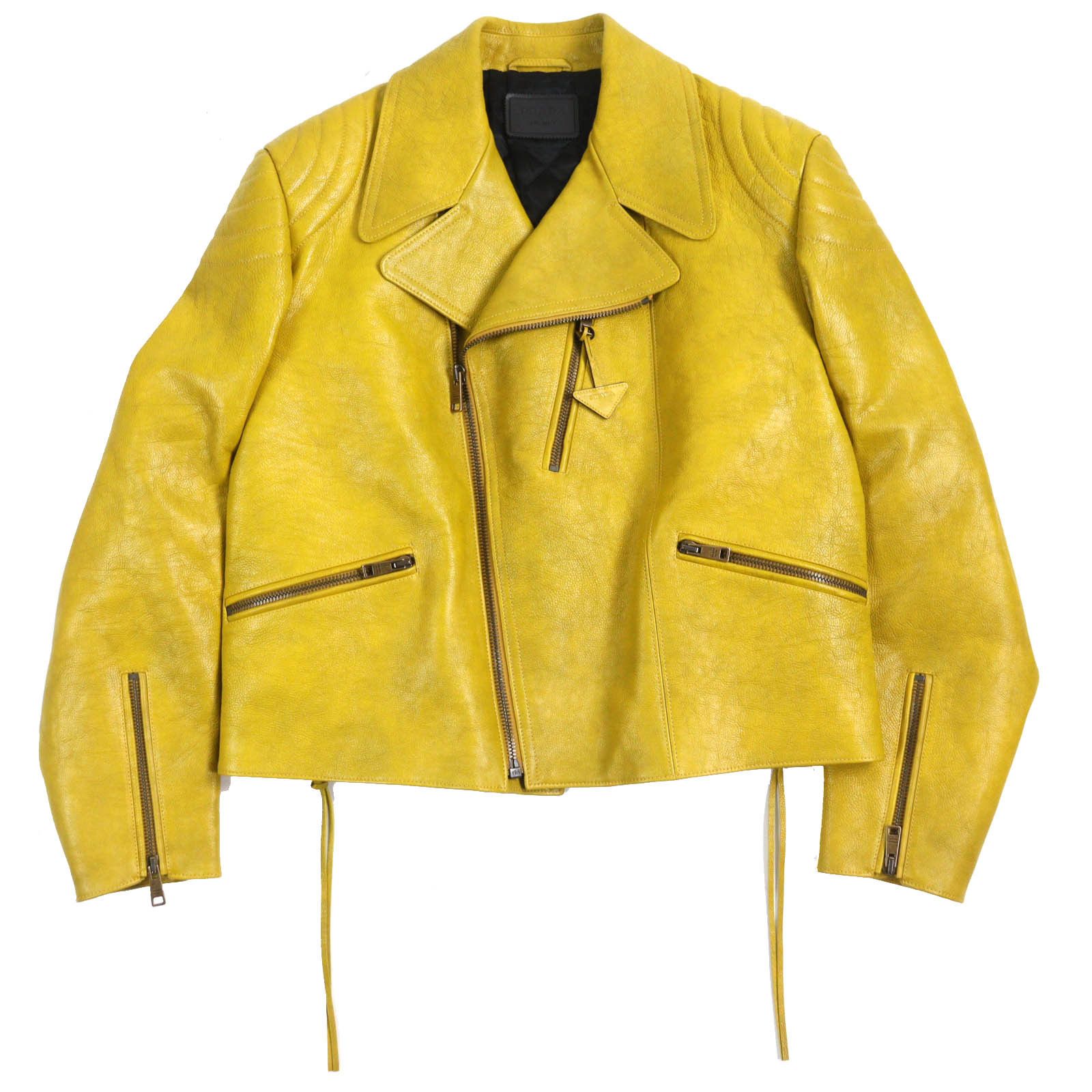 Prada Prada Prada Triangle Logo Charm Calfskin Jacket