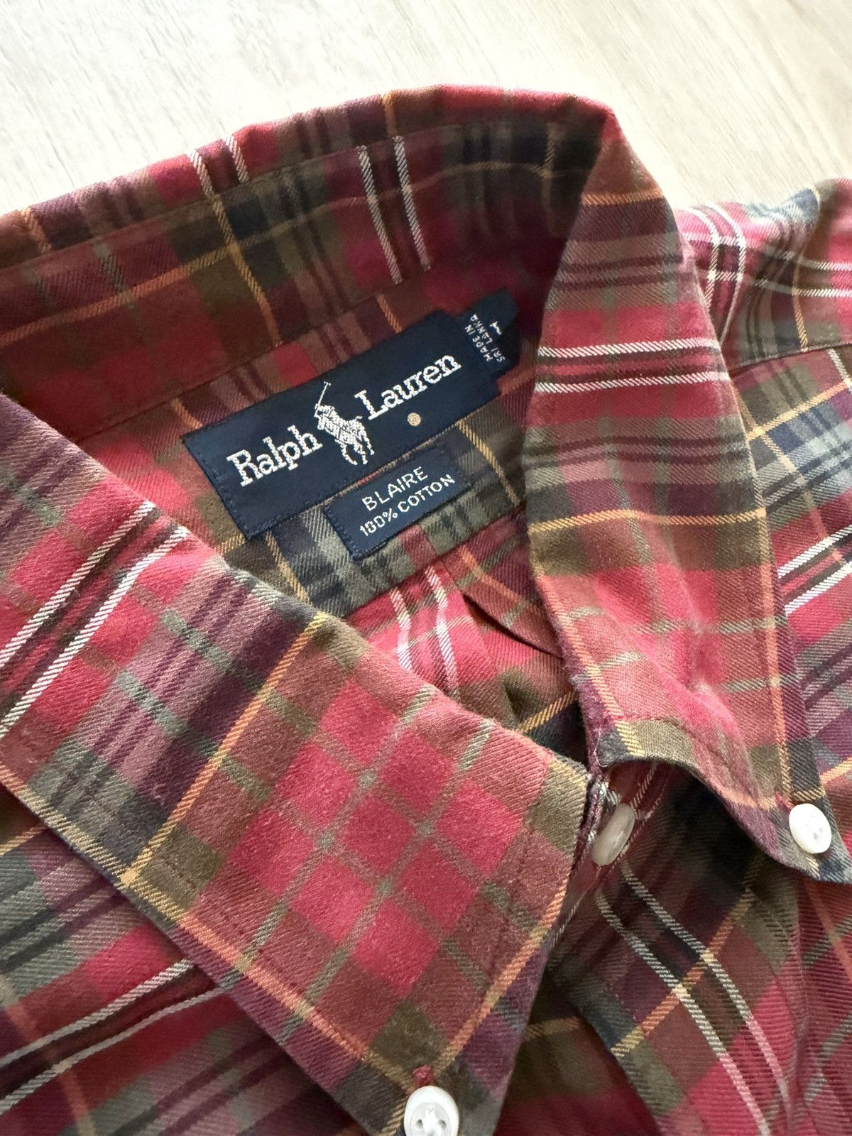 Polo Ralph Lauren Vintage Ralph Lauren Red Plaid Flannel Button Up Sz L Size US L / EU 52-54 / 3 - 2 Thumbnail