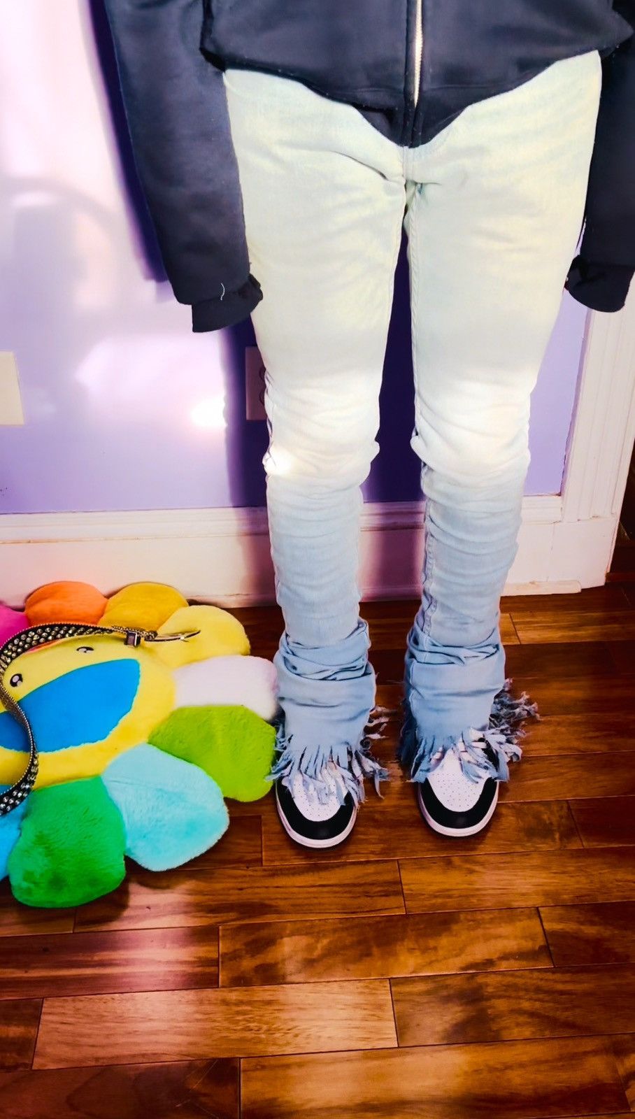 Other (Custom Made) Stacked Denim Distressed Jeans Size US 30 / EU 46 - 1 Thumbnail