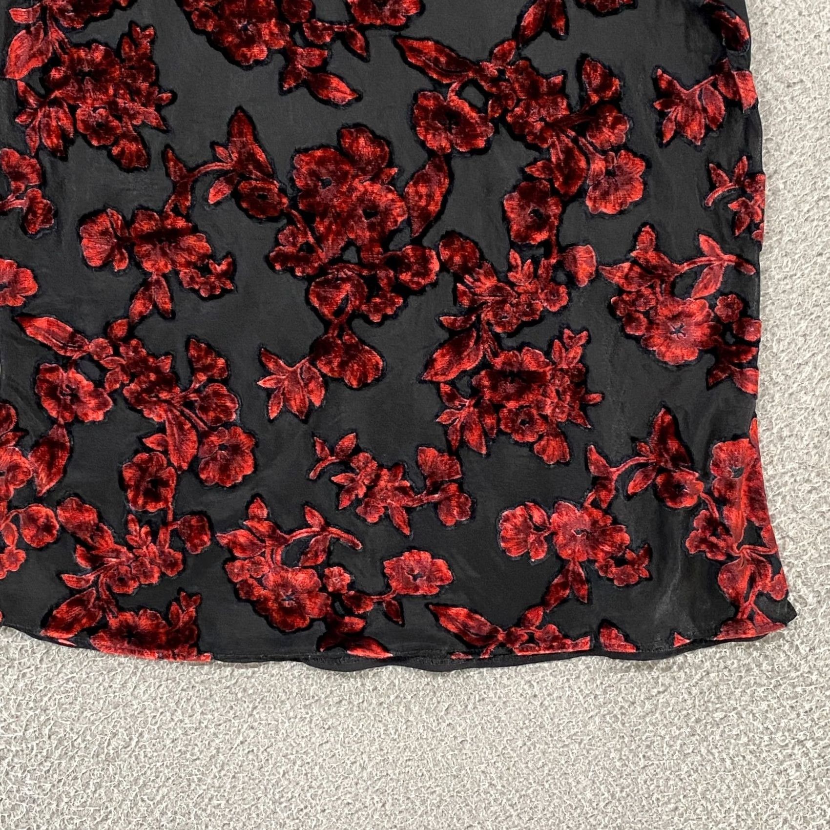 Velvet VINTAGE Gilligan & O'Malley Burnout Velvet Tank Womens M Black Floral Whimsigoth Y2K Moody Virtual Size M / US 6-8 / IT 42-44 - 3 Thumbnail