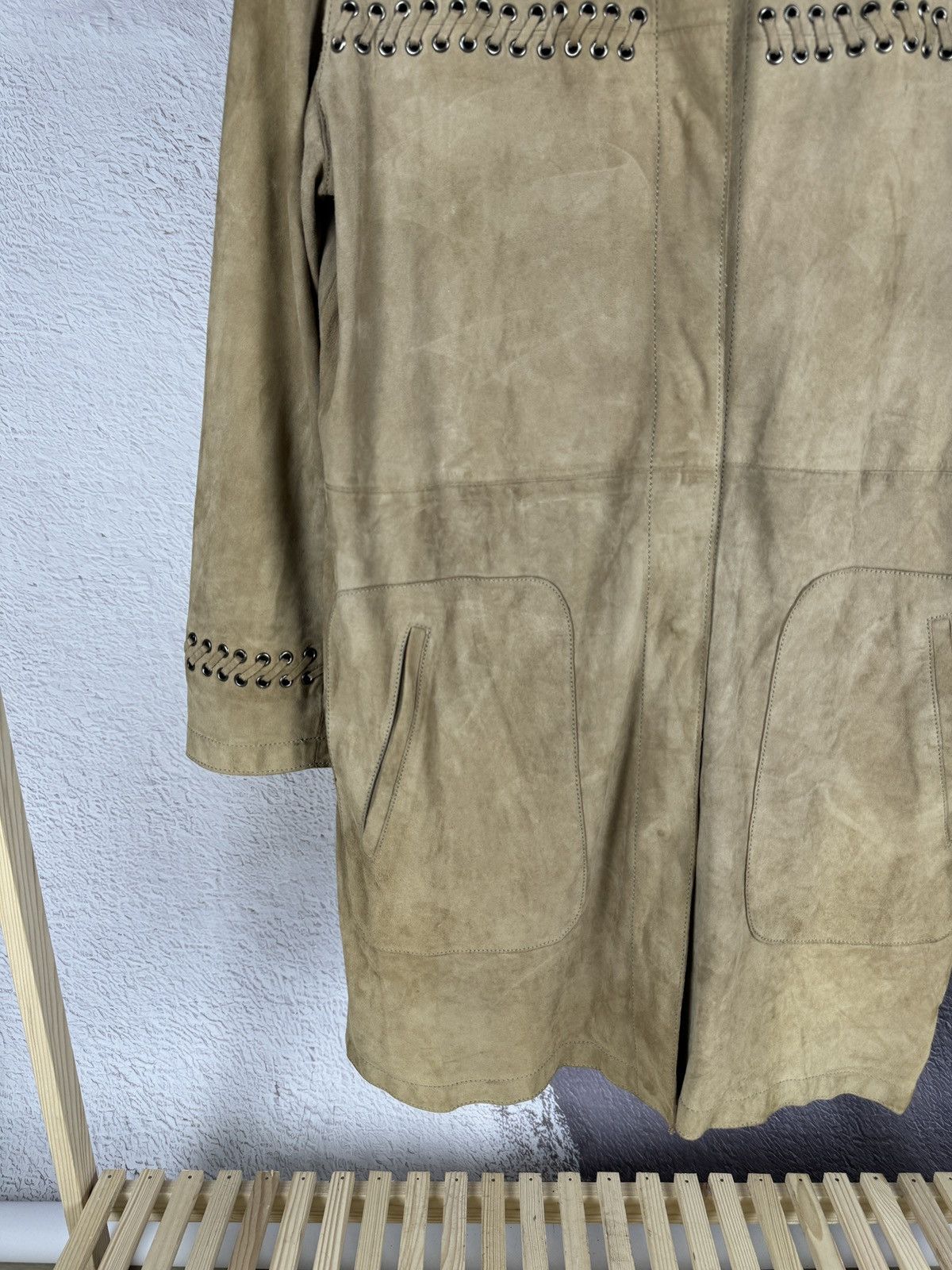 Designer MAX&MOI Paris brown goat suede leather jacket Size L / US 10 / IT 46 - 5 Thumbnail