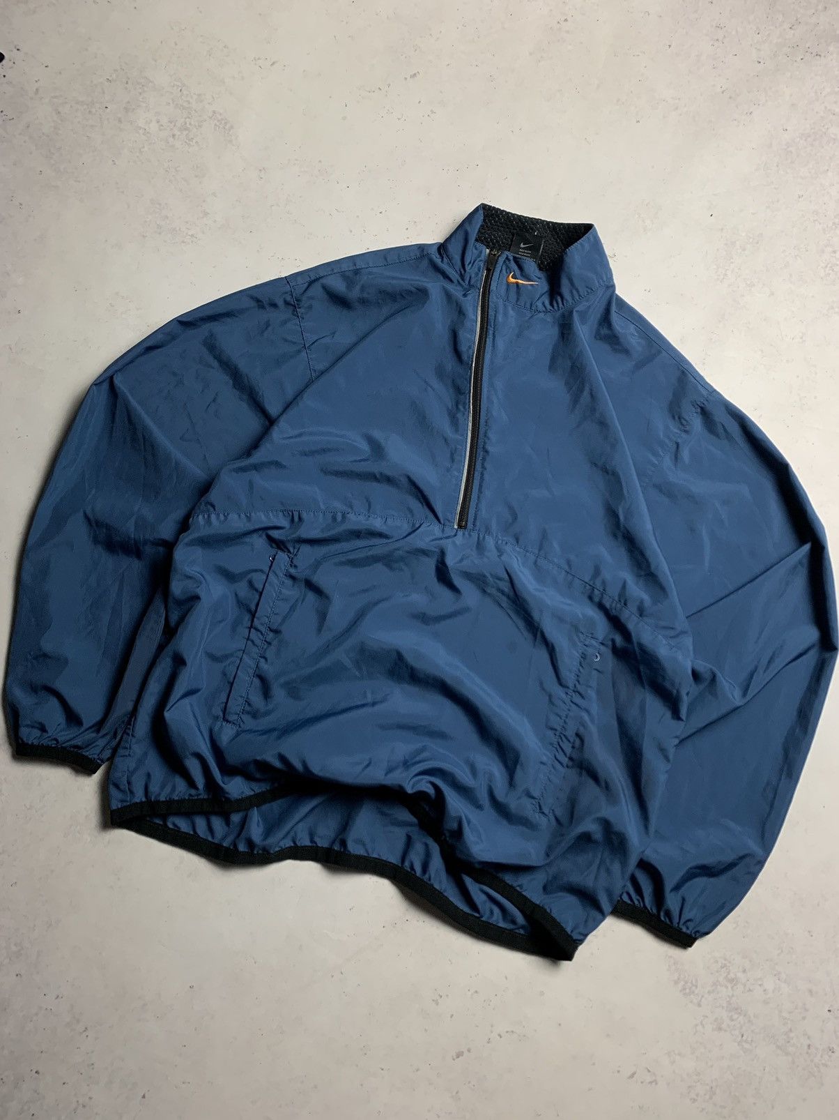 Nike × Vintage Vintage Nike Swoosh Nylon Quarter Zip Jacket Y2K L Size US M / EU 48-50 / 2 - 2 Thumbnail