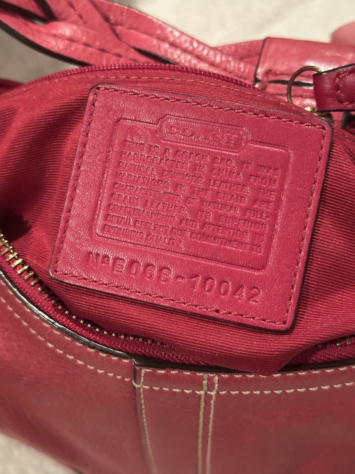 Coach Pink Leather Coach Shoulder Bag Size ONE SIZE - 3 Thumbnail