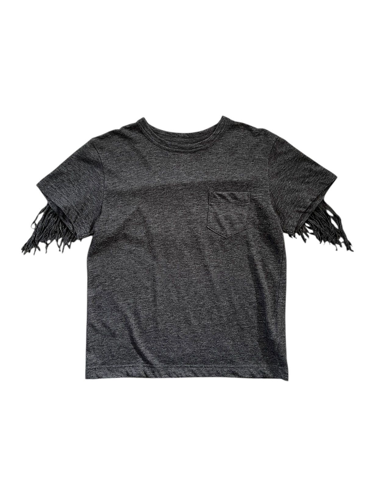 Sacai Sacai Fringed Cropped Pocket Tshirt Size XS / US 0-2 / IT 36-38 - 1 Thumbnail