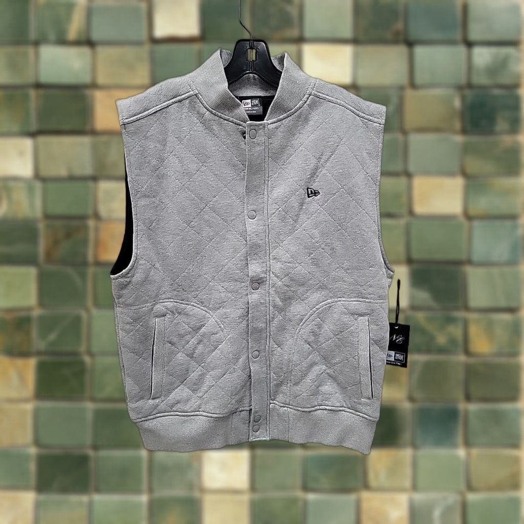 New Era VINTAGE New Era Gray Quilted Vest Mens L Full Zip Size US L / EU 52-54 / 3 - 1 Thumbnail