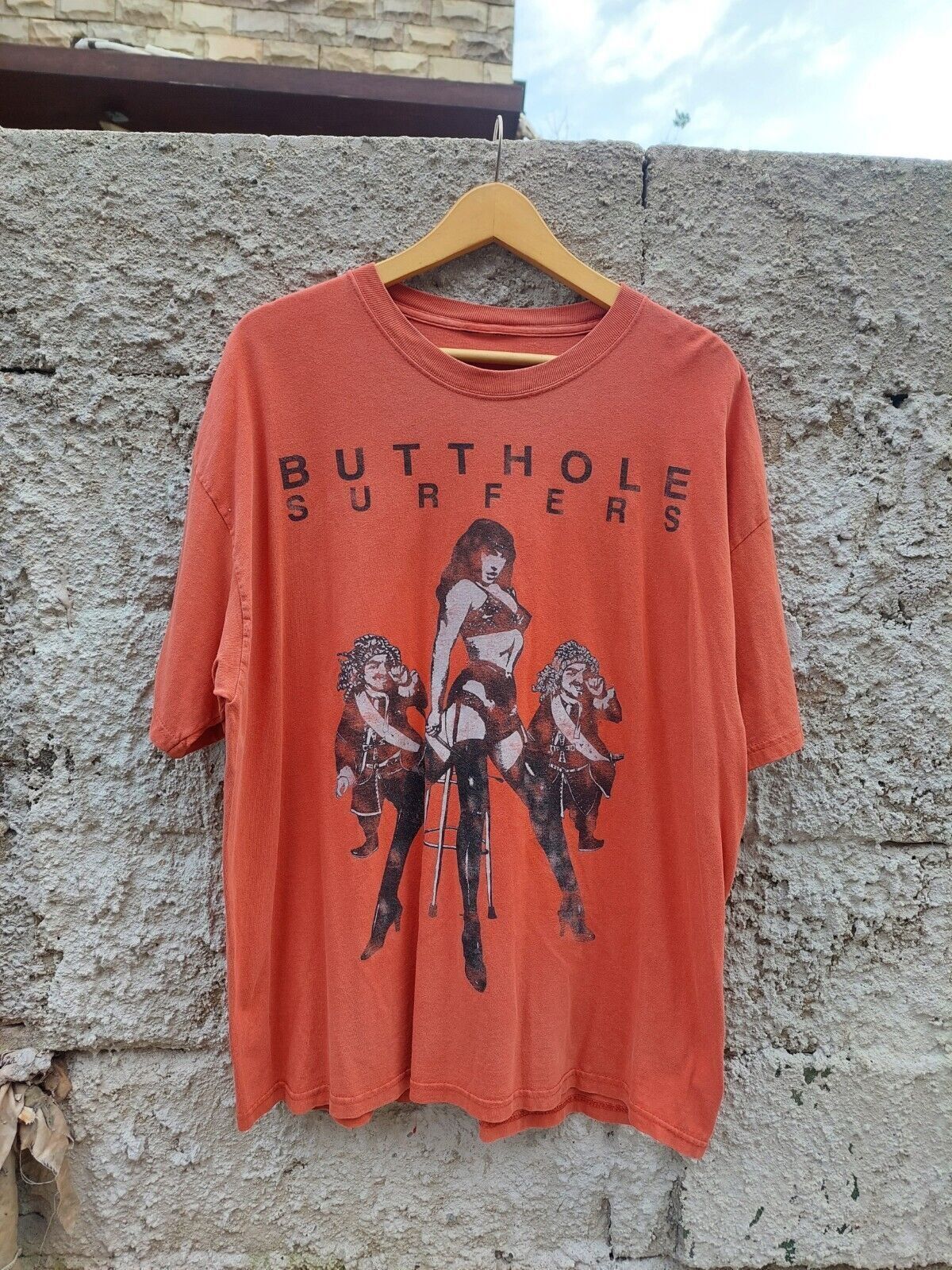 image of Archival Clothing x Band Tees Vintage Butthole Surfers Band Tshirt in Orange, Men's (Size XL)