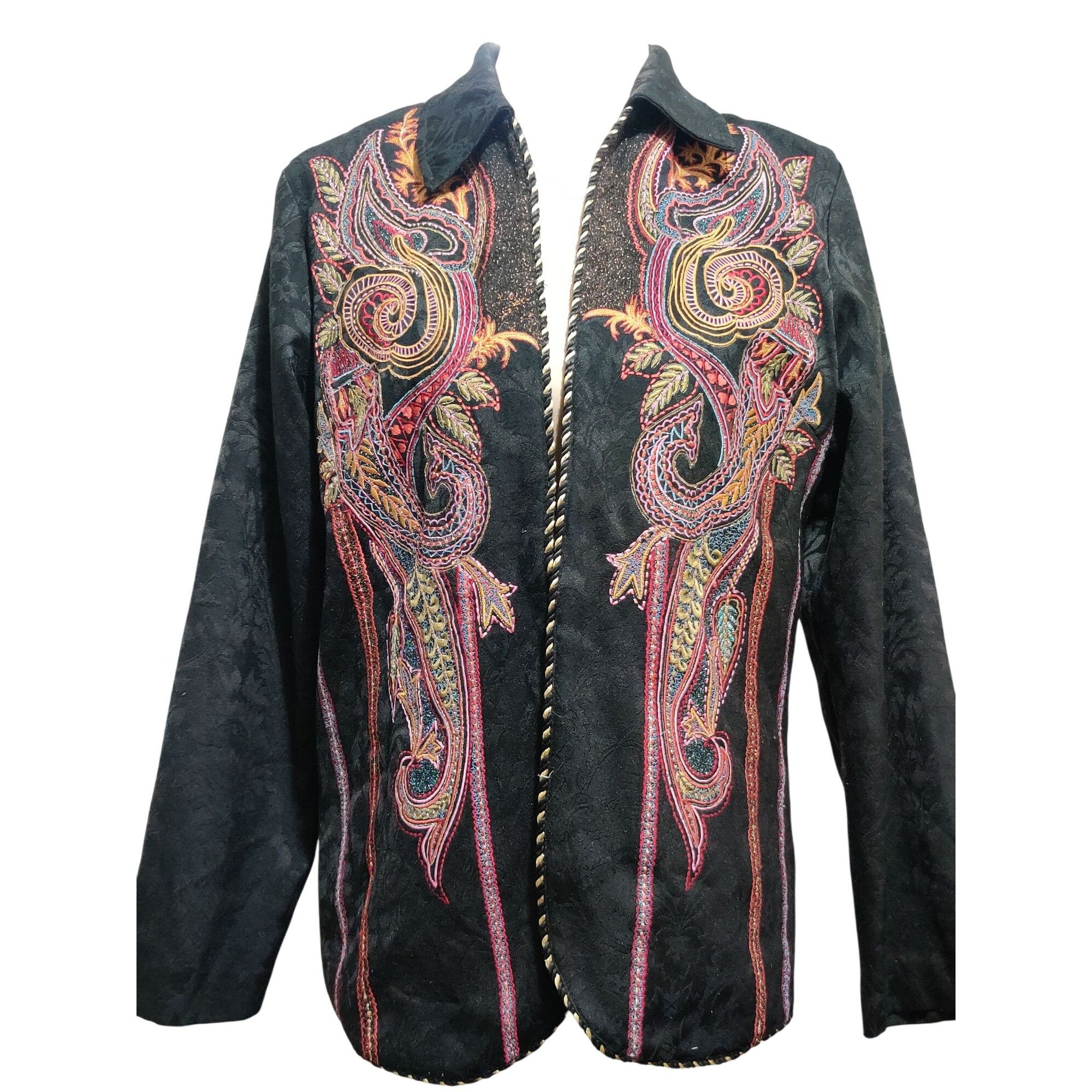 Coldwater Creek Coldwater Creek M Womens Black Jacquard Embroidered Paisley Size M / US 6-8 / IT 42-44 - 1 Thumbnail