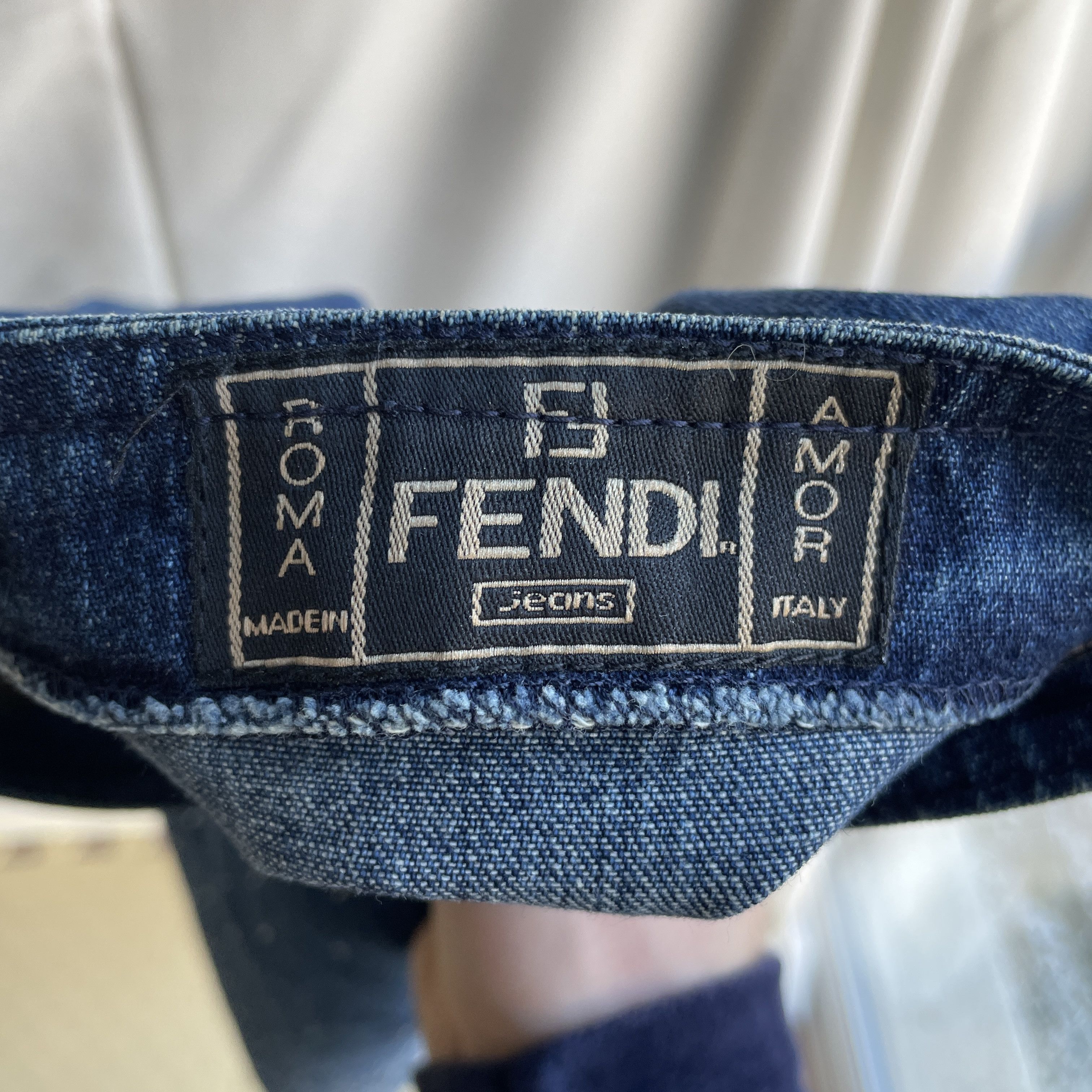 Fendi Fendi Vintage 00s Rhinestone Fringe Denim Midi Skirt Size 28 Size 28" / US 6 / IT 42 - 7 Thumbnail