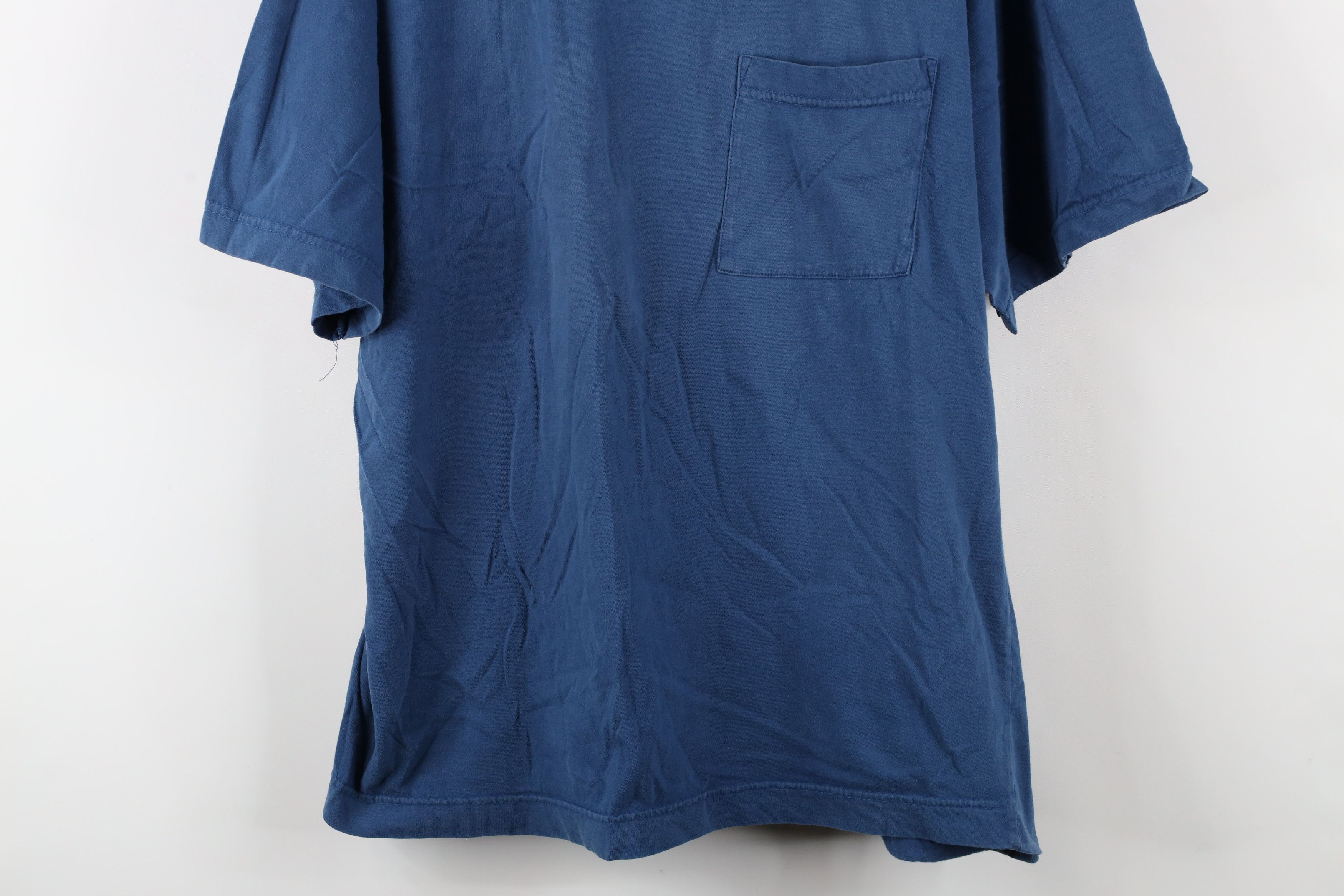 Vintage Vintage 90s Streetwear Blank Baggy Cotton T-Shirt Blue Size US L / EU 52-54 / 3 - 3 Thumbnail