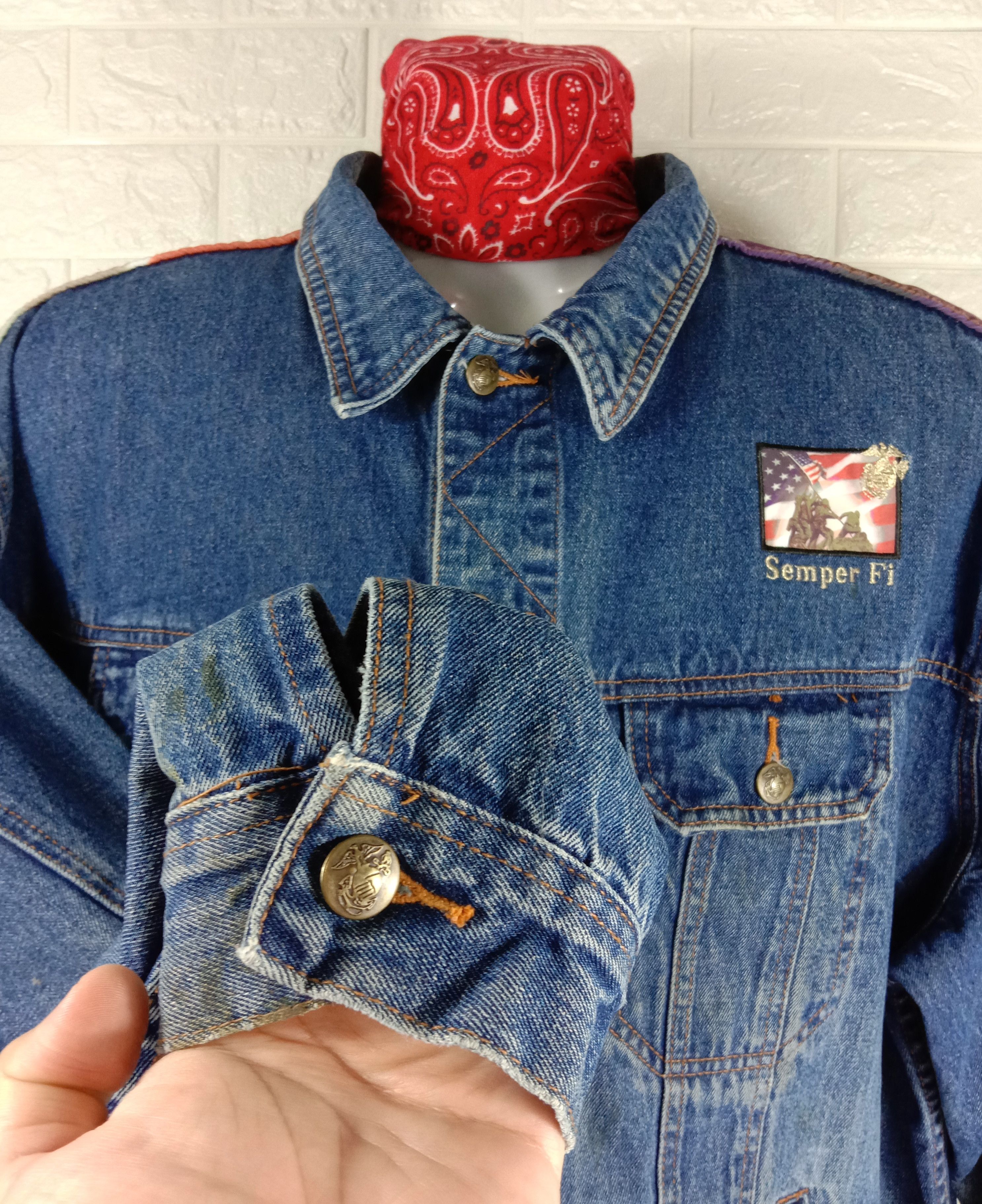 Vintage Vintage American Marine Corps Denim Jacket Size US XL / EU 56 / 4 - 6 Thumbnail