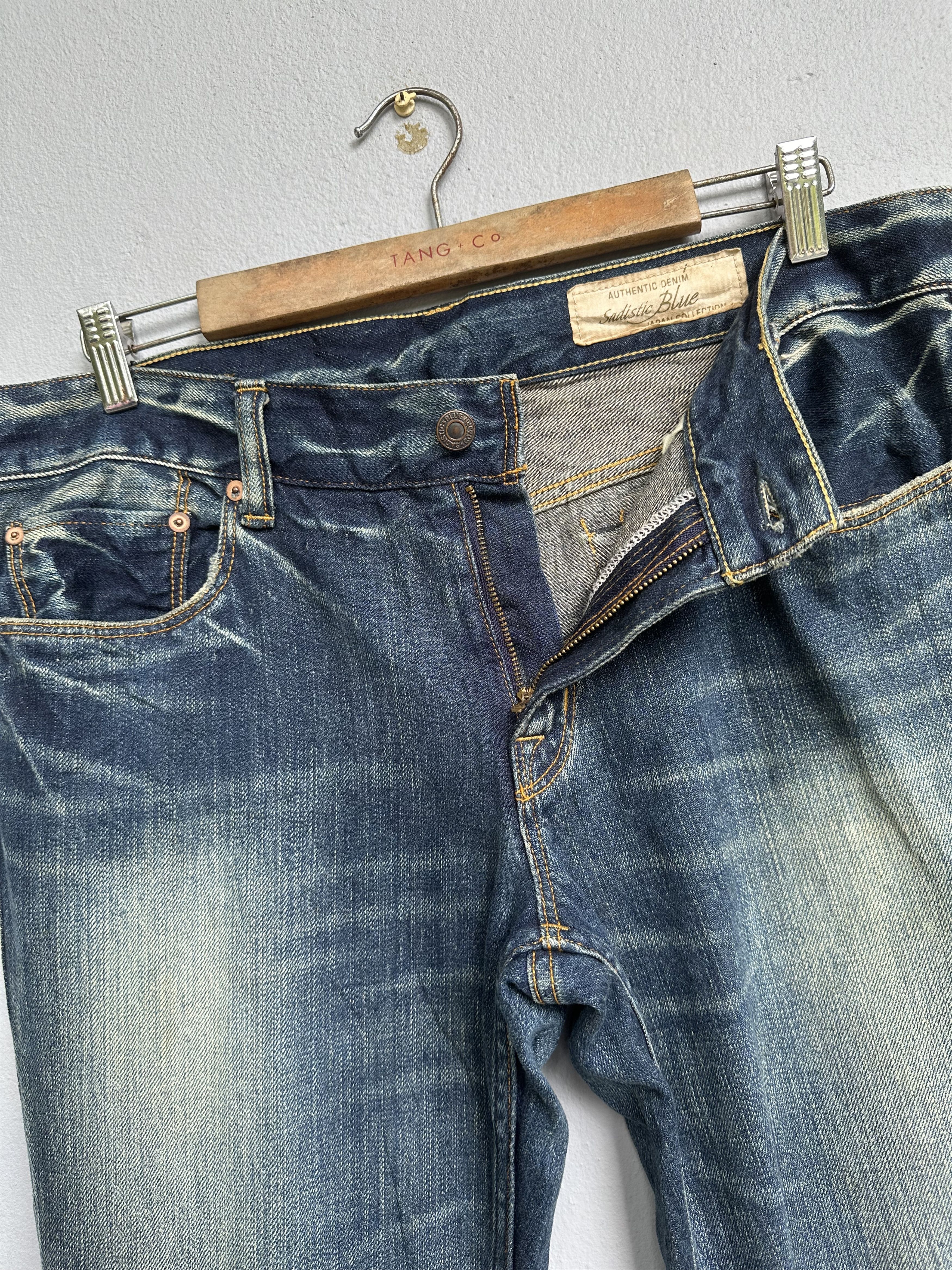 Japanese Brand Japanese Brand Sadistic Blue SBJC Distressed Denim Jeans Size US 35 - 4 Thumbnail