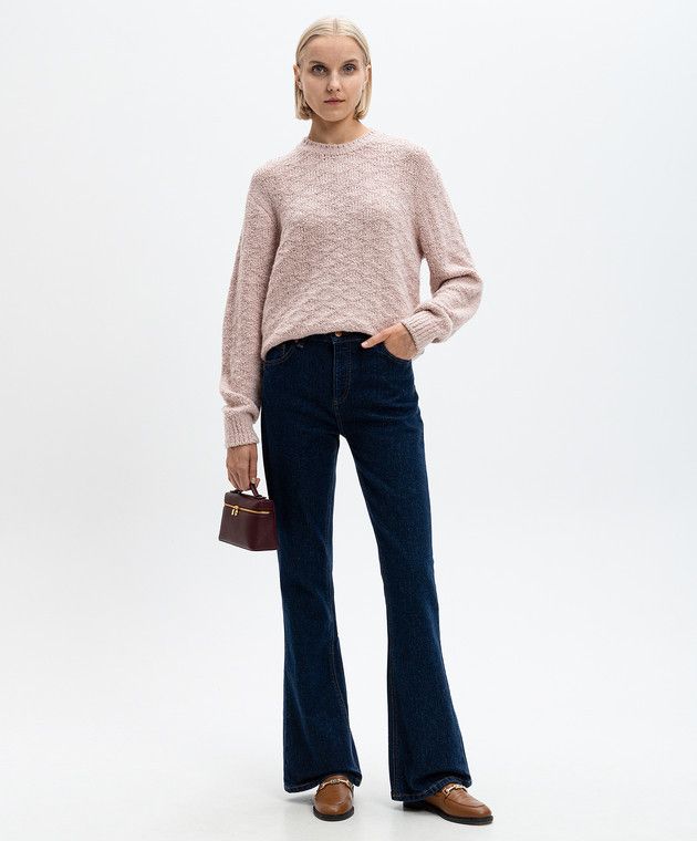 Loro Piana o1w1db10825 FAO5750 Folecchio Crewneck Sweater in Pink Size XS / US 0-2 / IT 36-38 - 2 Thumbnail