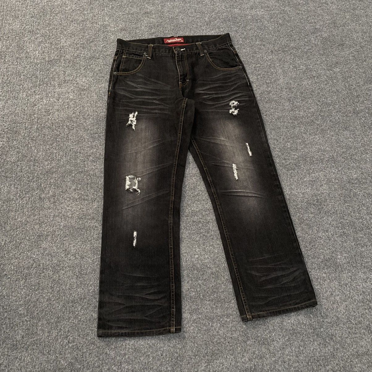 Japanese Brand Japanese Nylaus Jeans Faded Ripped Denim Slight Flared Pants Size US 33 - 2 Thumbnail