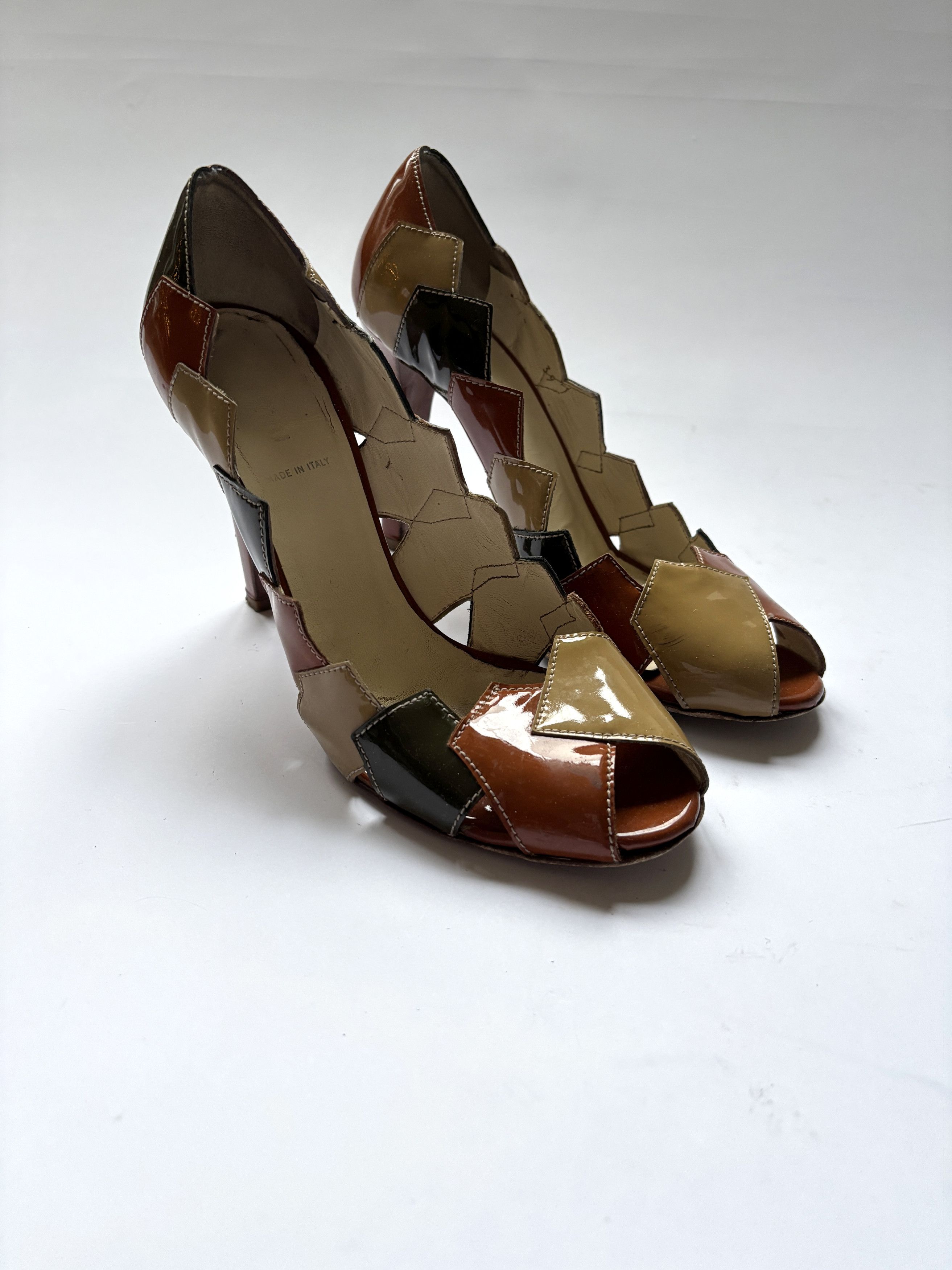 Miu Miu ⚡️QUICK SALE⚡️Miu Miu Patent Peep-Toe Heels Pumps Size US 9 / IT 39 - 2 Thumbnail