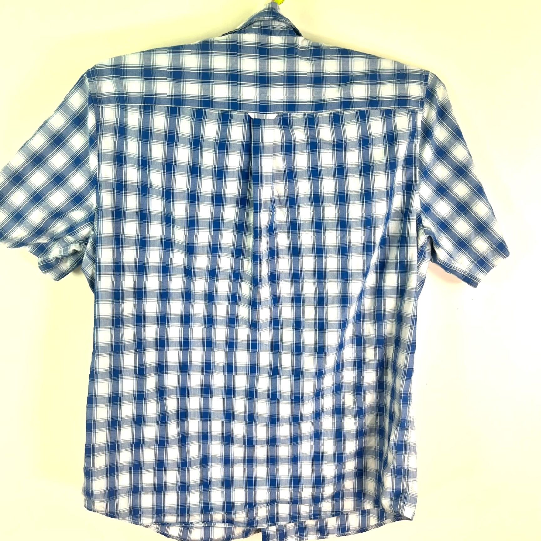 Chaps Chaps Shirt Button-Up Short Sleeve Blue/White Check Easy Care Mens L Size US L / EU 52-54 / 3 - 7 Thumbnail