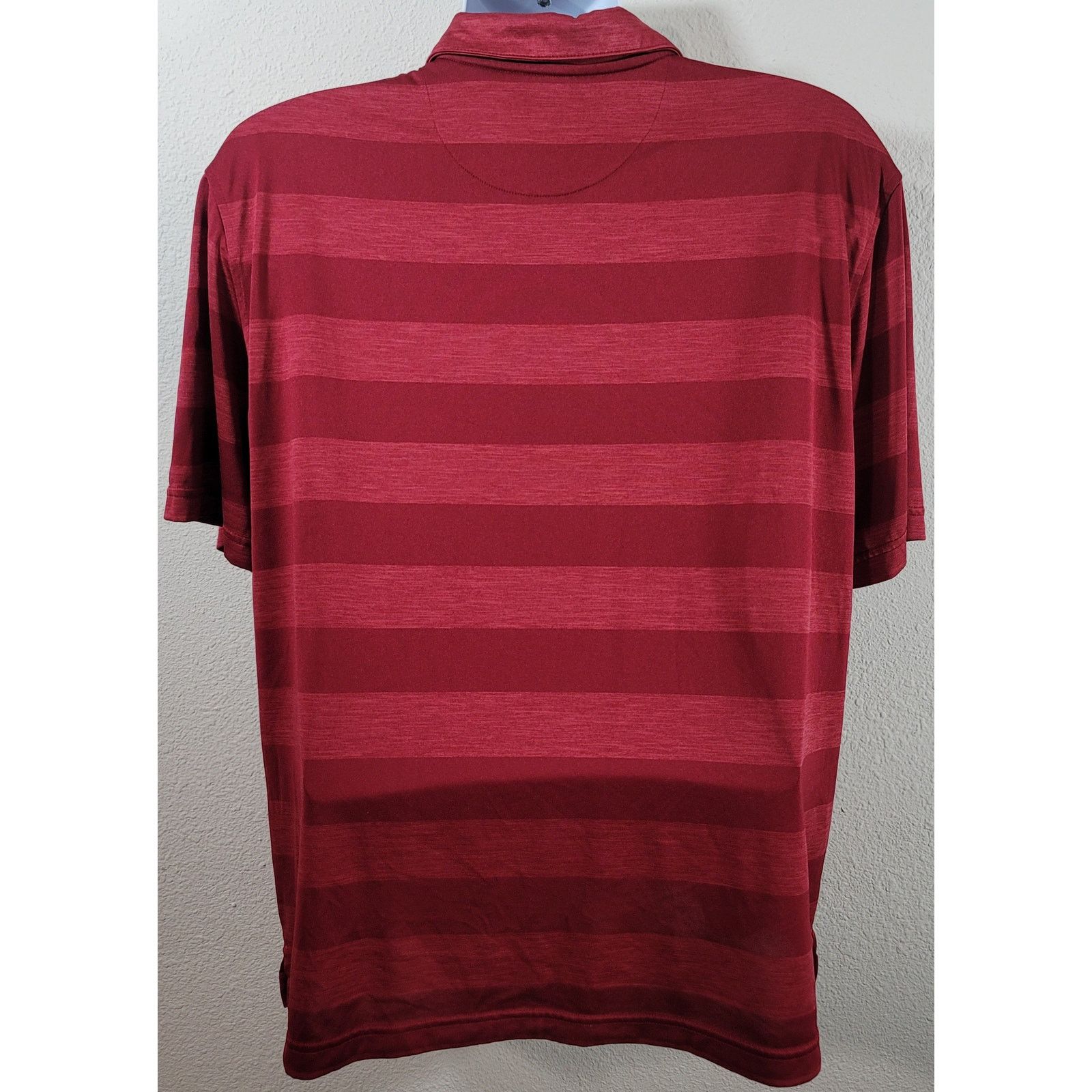 George George Burgundy Striped Polo Shirt XL Lightweight Soft Size US XL / EU 56 / 4 - 3 Thumbnail