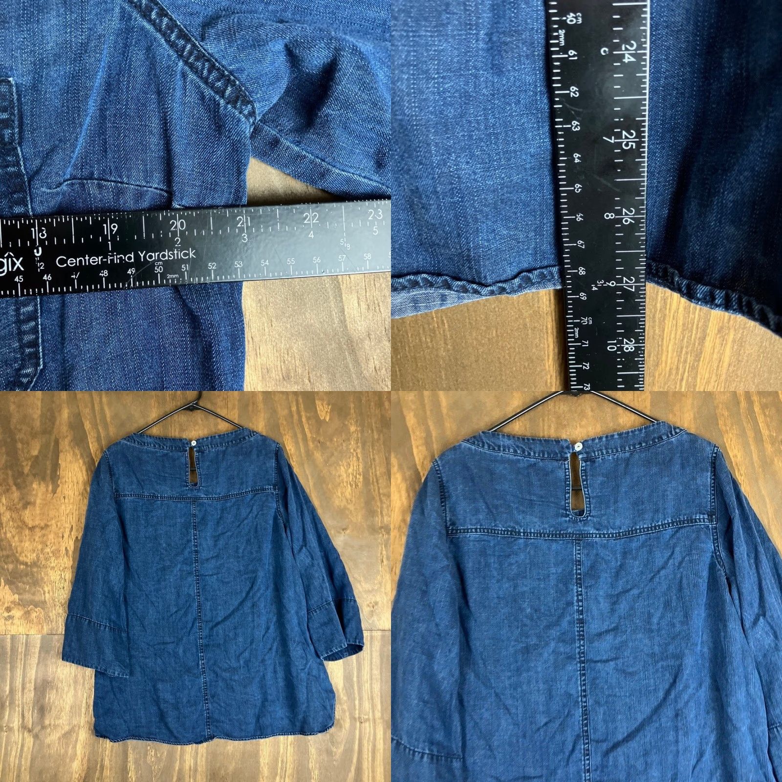Soft Surroundings Soft Surroundings Shirt Blue Scoop Neck 3/4 Sleeve Tencel Large Womens Regular Adult L Casual Workwear Size L / US 10 / IT 46 - 8 Thumbnail