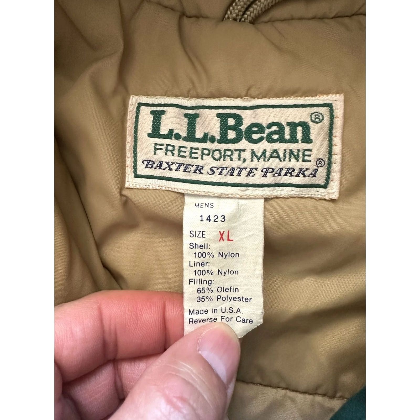 Vintage VINTAGE L.L. Bean Baxter State Parka Jacket Hooded XL Men Green 80s 90s Parka Coat Long Solid Nylon Lining Full Zip Windproof Winter Hiking Size US XL / EU 56 / 4 - 7 Thumbnail