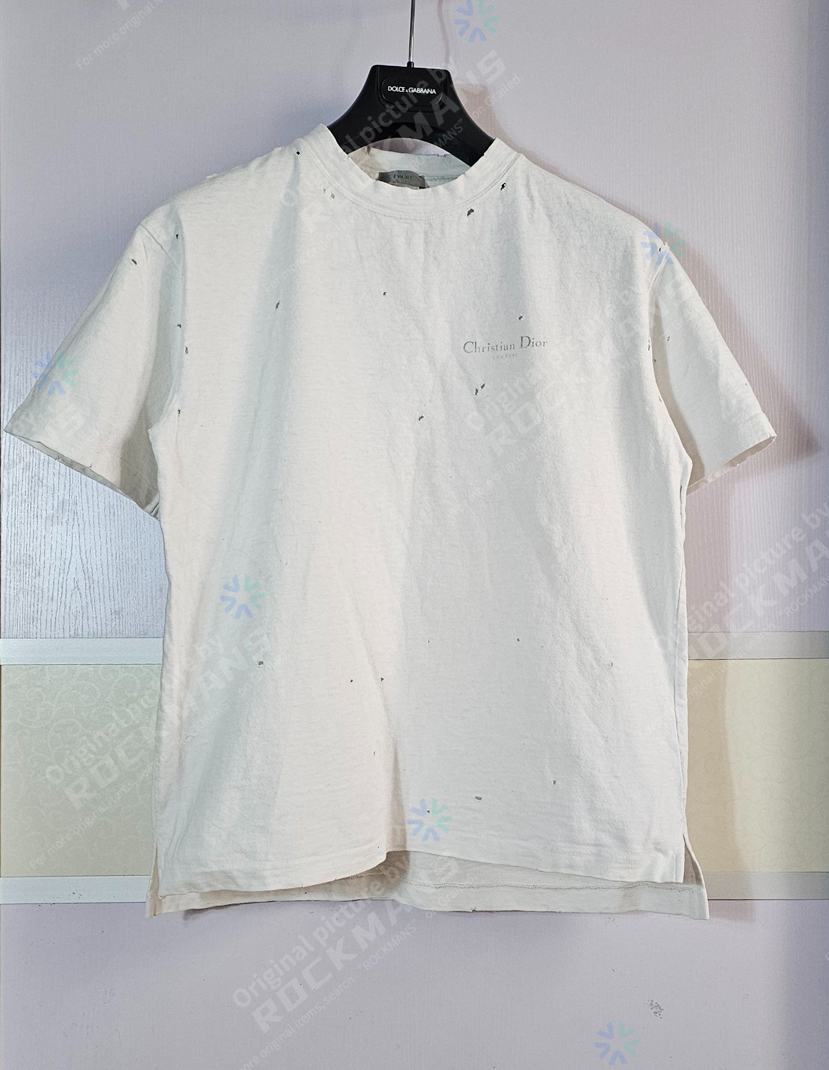 Dior DIOR FW23 Logo Print Distressed Casual OS T-Shirt Size M Size US M / EU 48-50 / 2 - 1 Thumbnail
