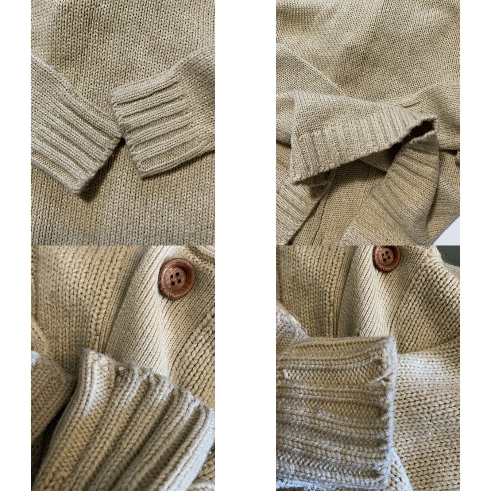 Vintage VINTAGE Brad Whitney Tan Cableknit Acrylic Knit Cardigan Sweater Sz. M 1970s Mens Boys? (no gender unnecessary) Size US M / EU 48-50 / 2 - 8 Thumbnail