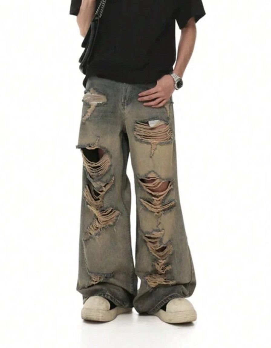 Jean DISTRESSED Ripped Dusty Jeans Size US 33 - 3 Thumbnail