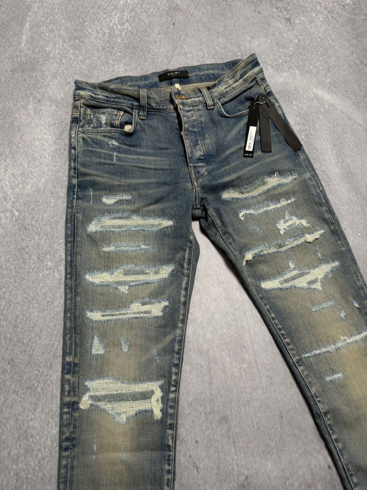 Amiri AMIRI Denim Repair Thrasher Jeans Size US 31 - 2 Thumbnail