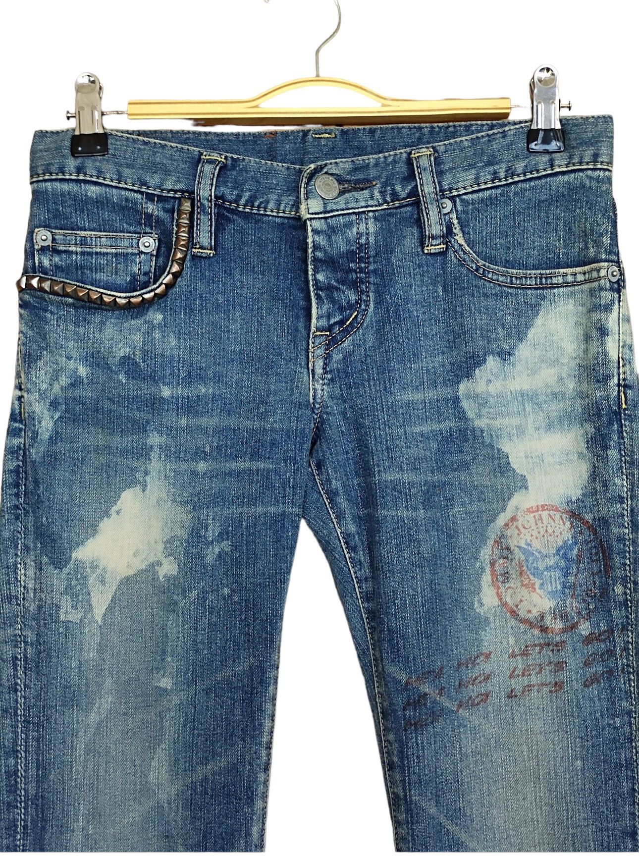 HYSTERIC GLAMOUR×RAMONES studs denim s Hysteric Glamour Hysteric Glamour X Ramones Studded Distress Denim