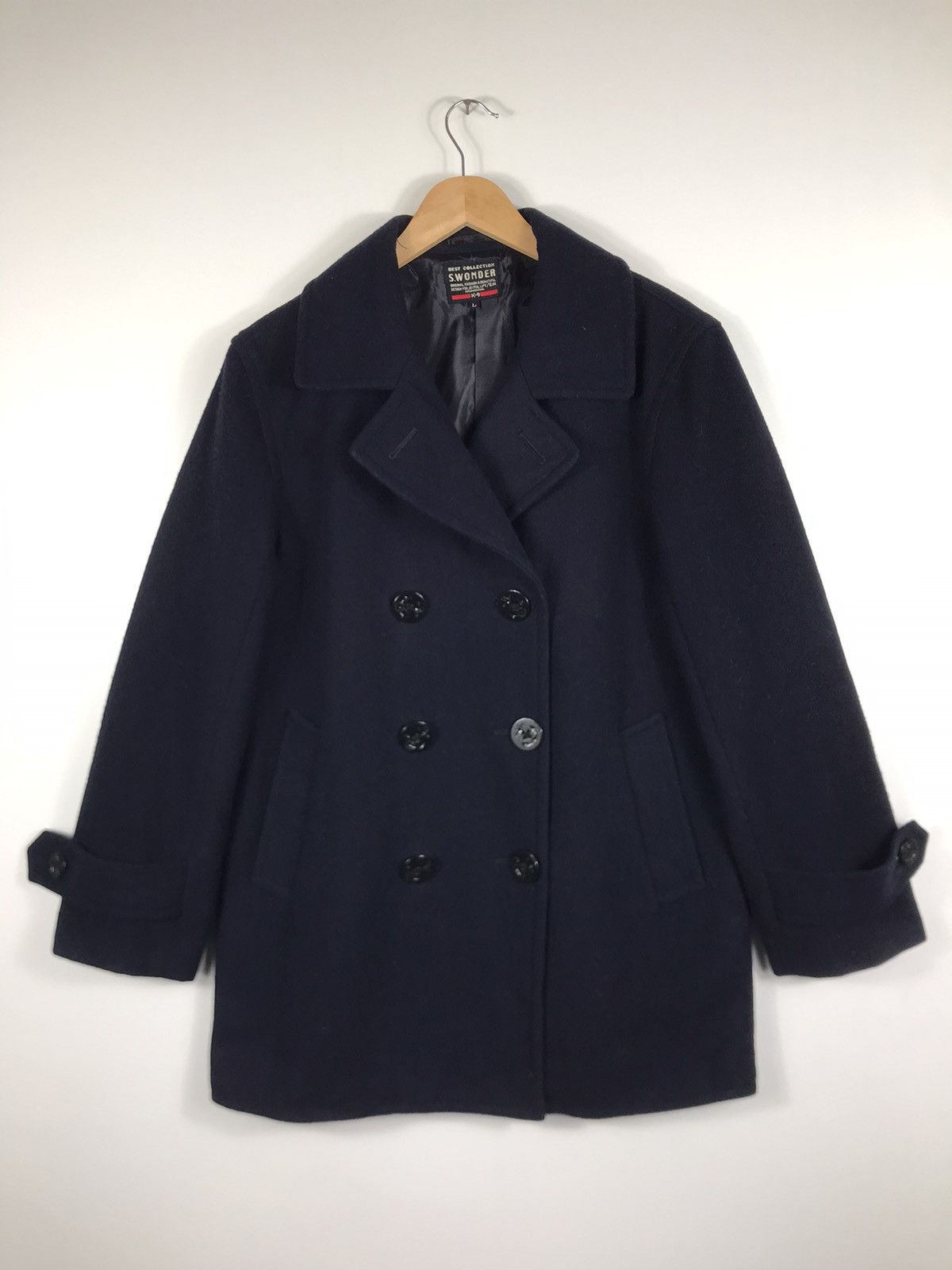 Vintage ⚡️Vintage S.Wonder Wool Double Breast Peacoat Jacket Size US L / EU 52-54 / 3 - 1 Thumbnail