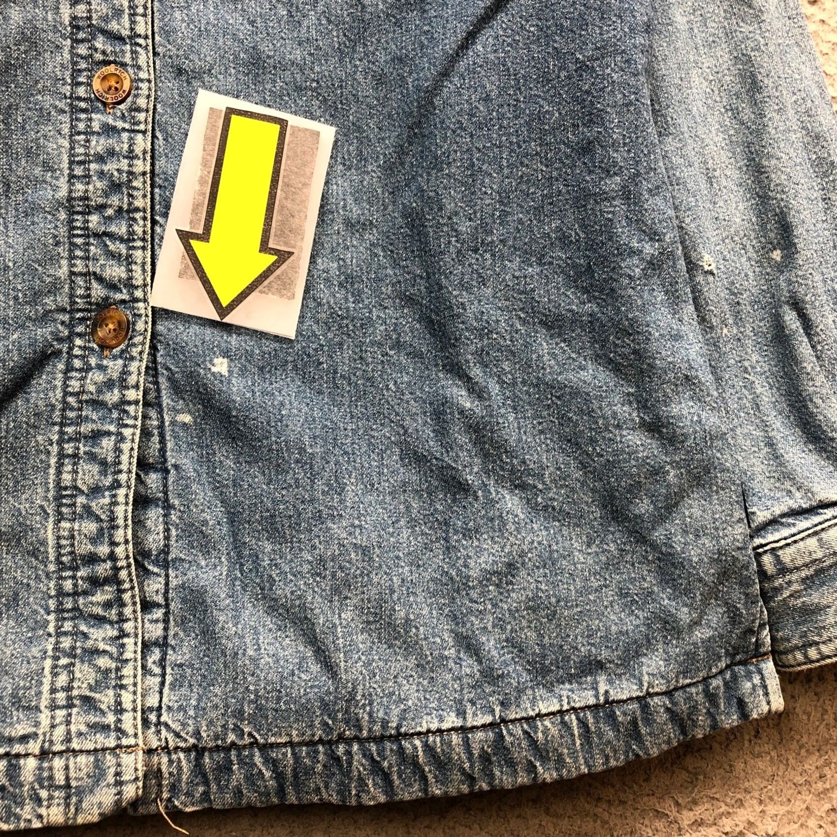 Vintage VINTAGE Woolrich Denim Sherpa Lined Shirt Jacket Womens Small S Long Sleeve Pockets Blue Size S / US 4 / IT 40 - 4 Thumbnail