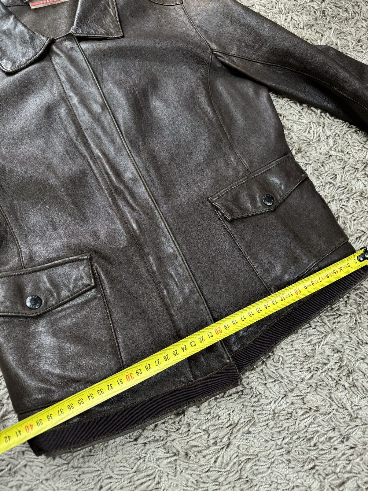 Prada Archive leather jacket Prada original luxury streetwear item Size S / US 4 / IT 40 - 12 Thumbnail