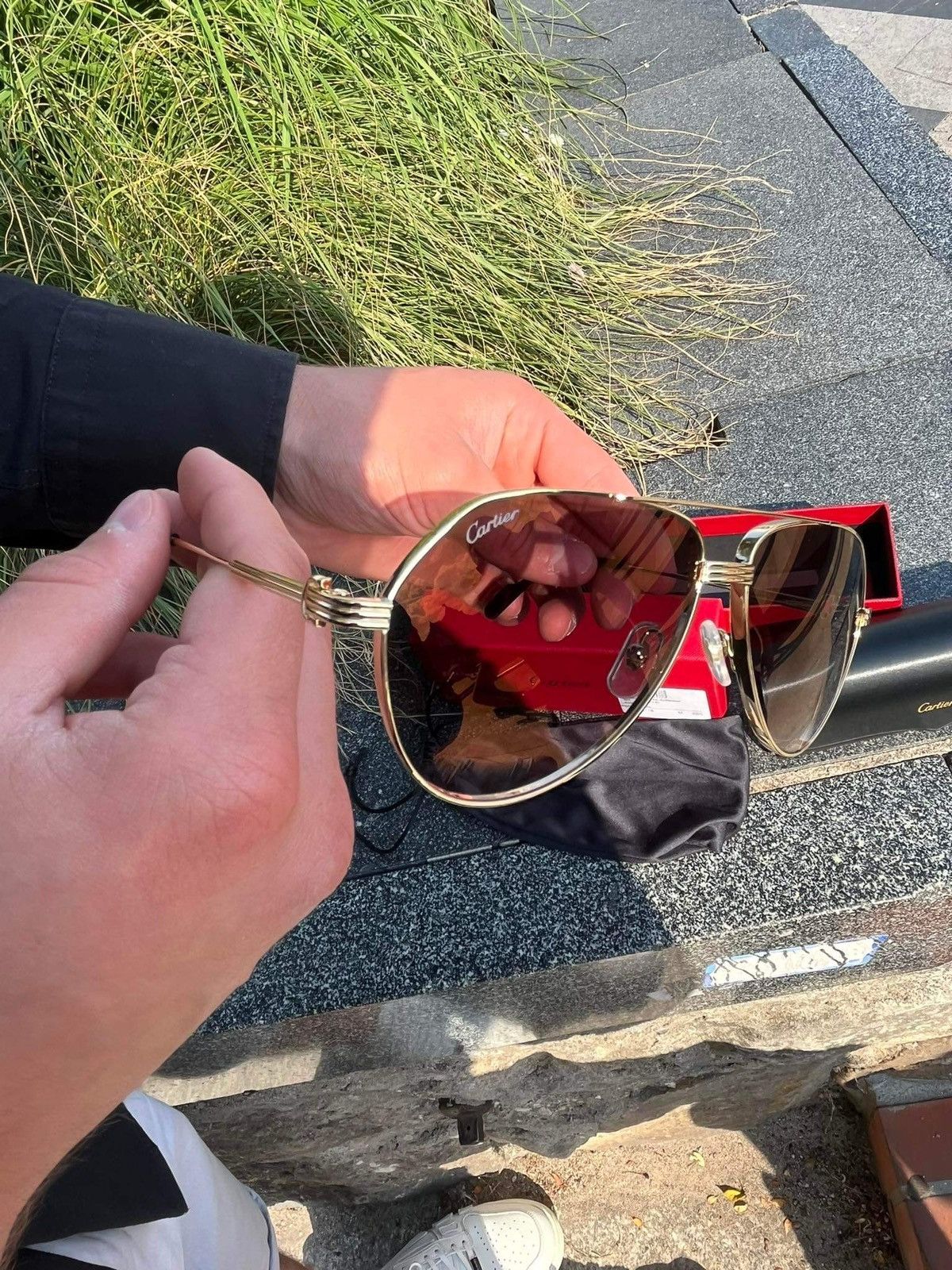 image of Cartier Sunglasses in Gold, Men's
