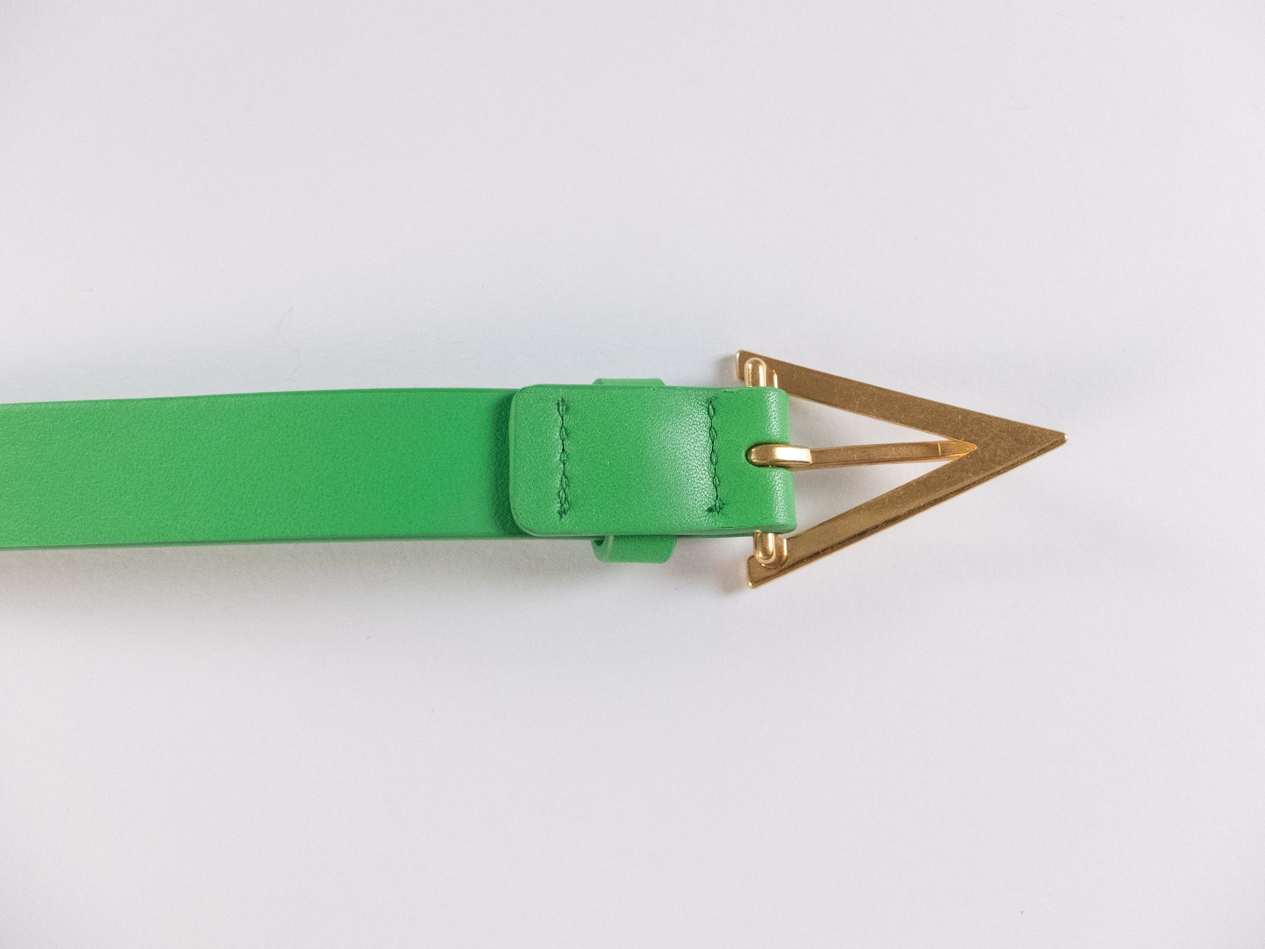 Bottega Veneta BOTTEGA VENETA Triangle green leather belt 95 Size ONE SIZE - 3 Thumbnail