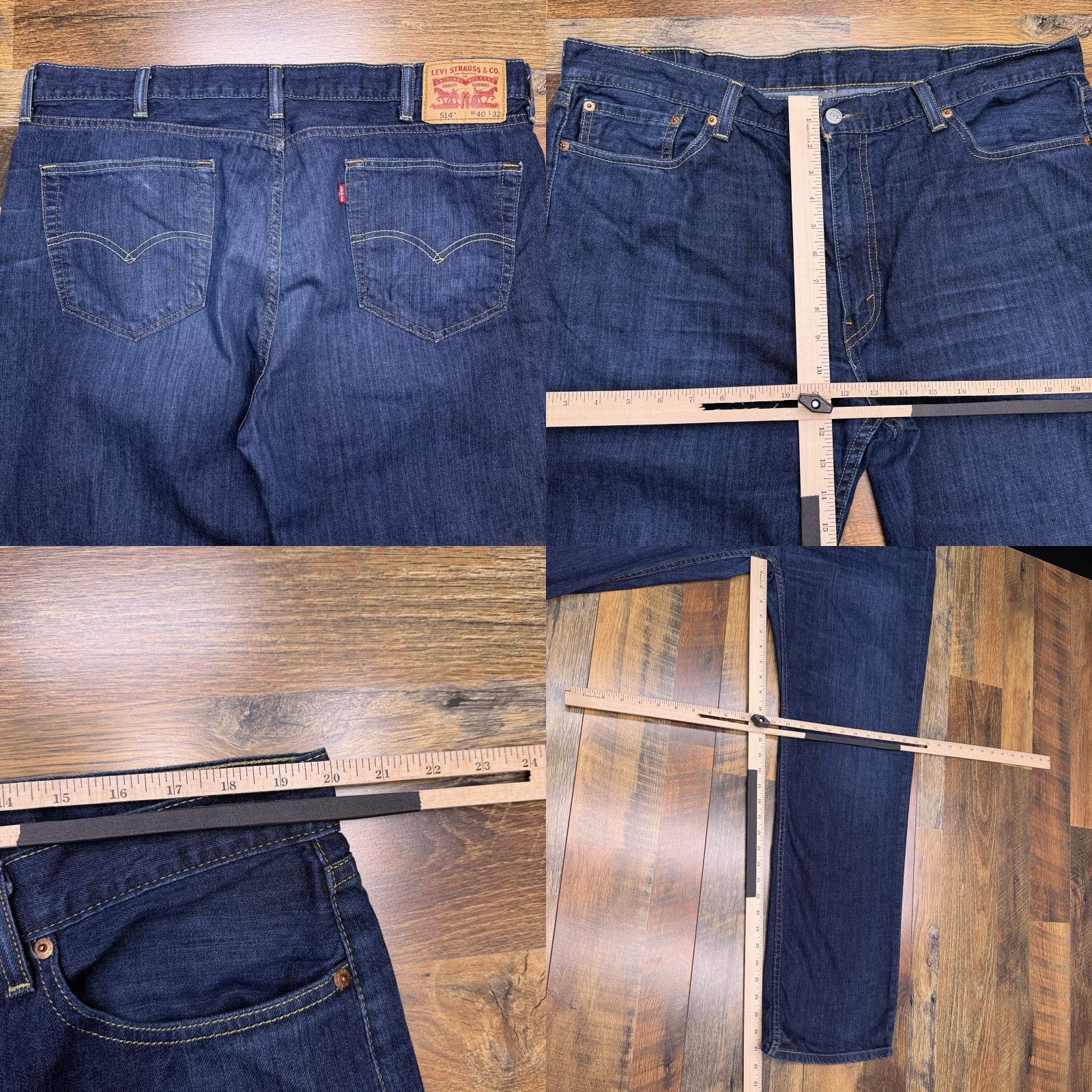 Levi's Levi's 514 Straight Jeans Mens 40x32 Mid Rise Regular Fit Denim Blue 5-Pocket Classic Size US 40 / EU 56 - 8 Thumbnail