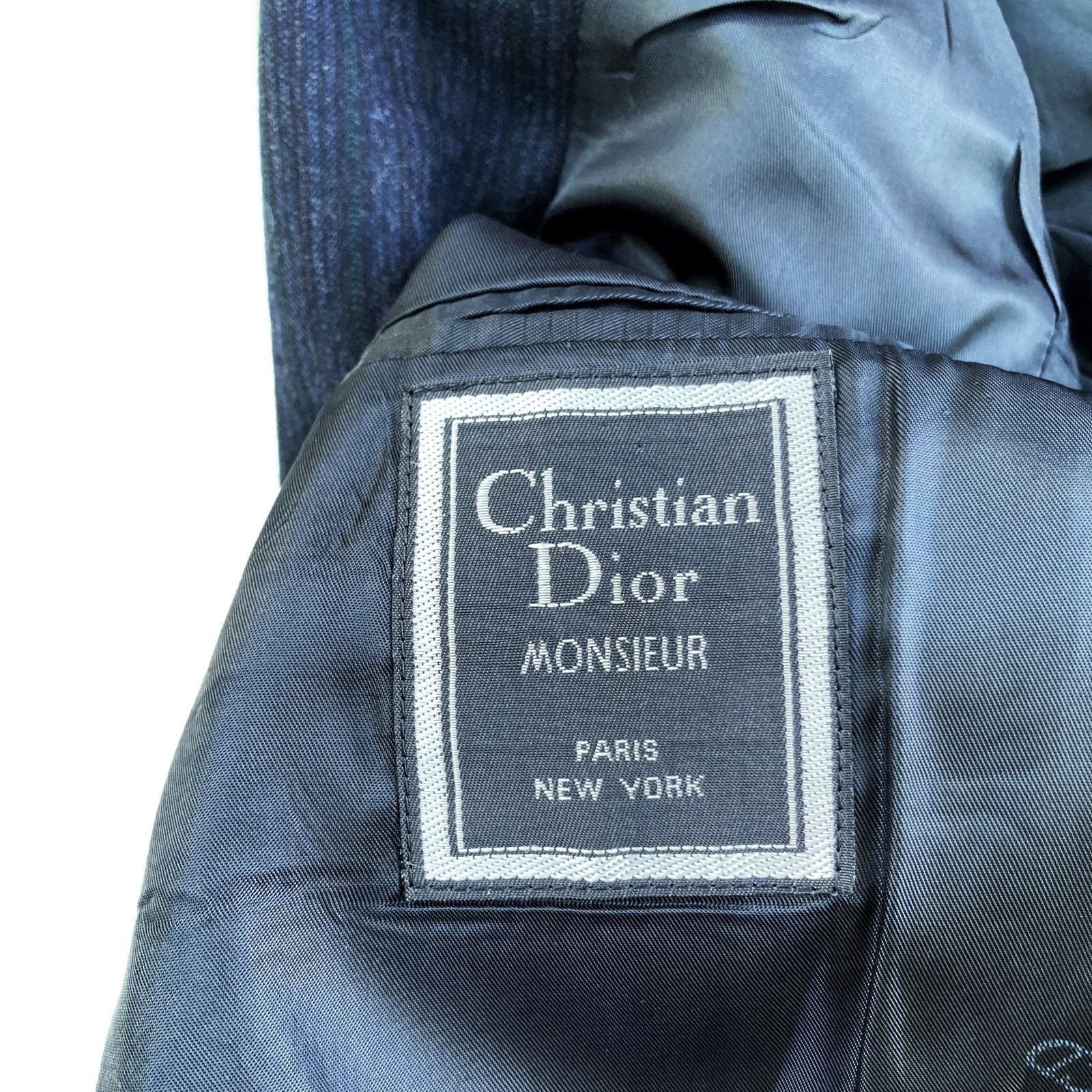 Christian Dior Monsieur Vintage Dior Navy Pinstripe Wool Dinner Jacket 42R | Classic Size 42R - 6 Thumbnail