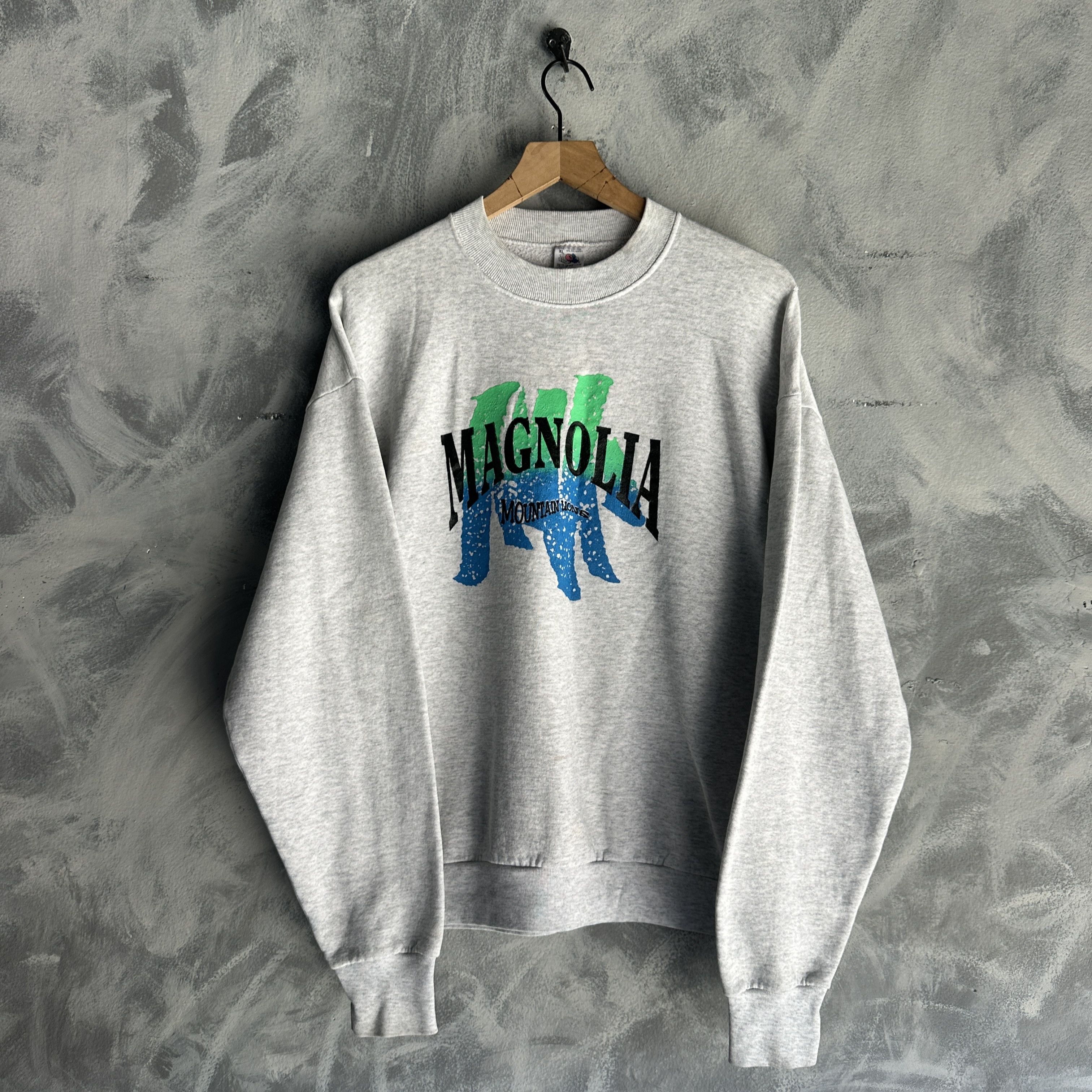 Fruit Of The Loom Vtg Magnolia Sweater Mens Crewneck Mountain Lions Boxy 90s Size US XL / EU 56 / 4 - 1 Thumbnail