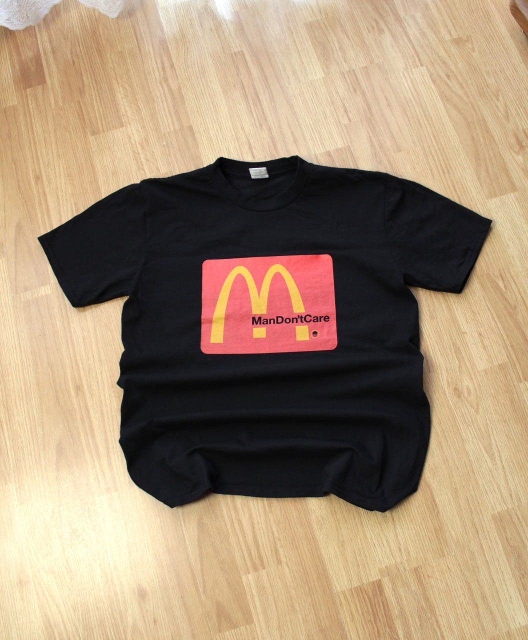 Vintage 🔥 Man Don’t Care McDonalds Humor Vintage 90s T Shirt USA Y2K Size US M / EU 48-50 / 2 - 2 Thumbnail