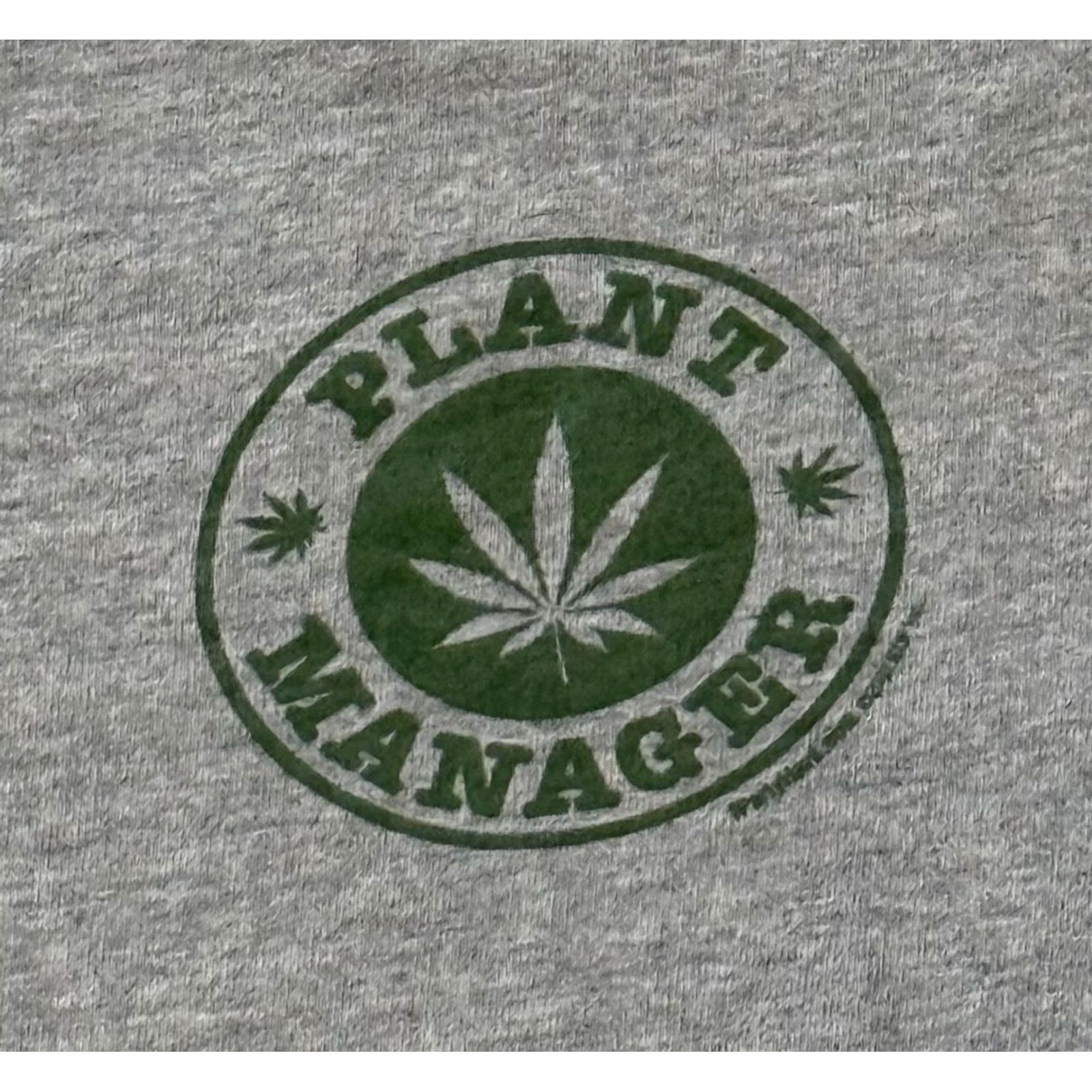 Delta VINTAGE Cannabis Plant Manager Shirt Mens L Gray Delta Pro Weight Short Sleeve Crew Neck 90s Funny Logo Graphic Print Cheech Chong Size US L / EU 52-54 / 3 - 3 Thumbnail