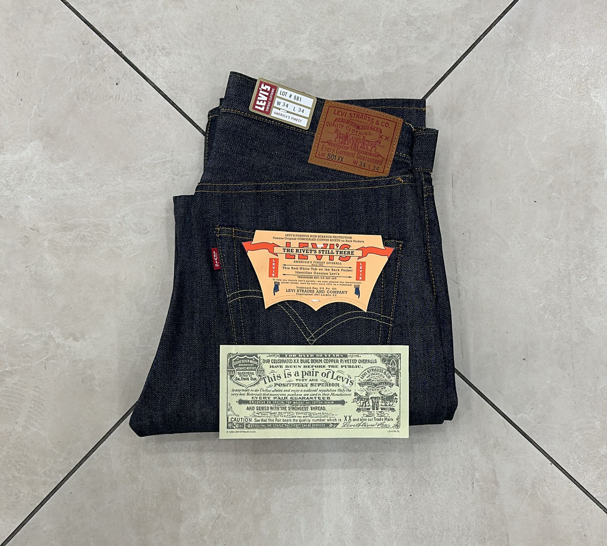Levi's Vintage Clothing LVC Levi's Vintage Clothing 1947 501XX BigE Selvedge Jeans Size US 34 / EU 50 - 1 Thumbnail