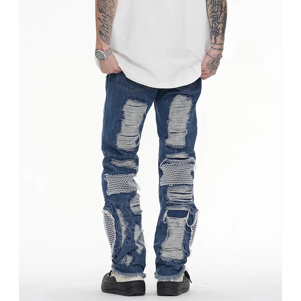 Japanese Brand × Vintage Ripped Straight Frayed Loose Harajuku Style With Scuffs Size US 32 / EU 48 - 2 Thumbnail