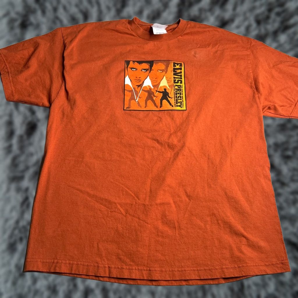 Vintage VINTAGE Elvis Presley Graphic T-Shirt Orange Mens 2XL Alstyle Cotton Music Tee Size US XXL / EU 58 / 5 - 1 Thumbnail