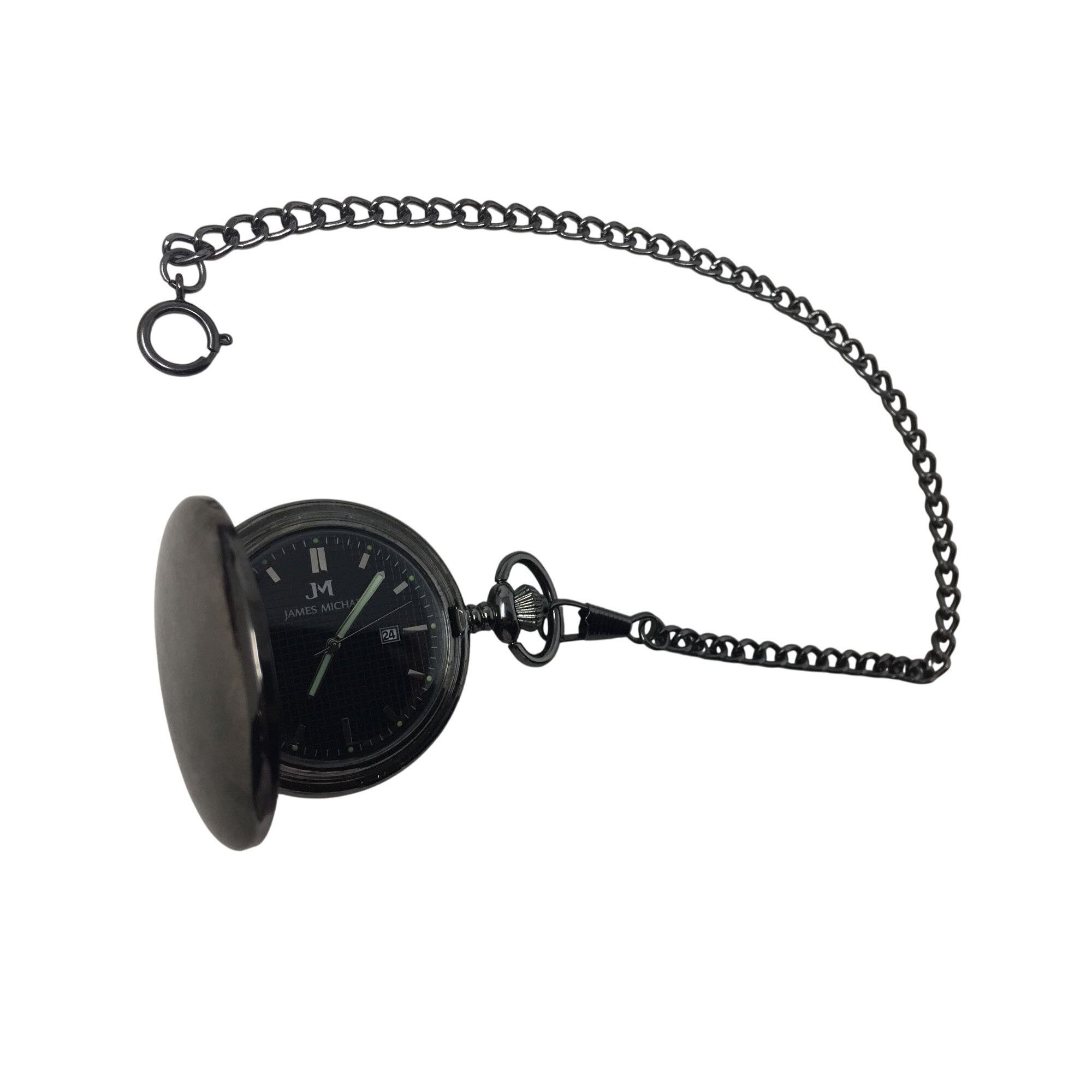 Other Men's James Michael (JM) Black/Silver Tone Pocket Watch Size ONE SIZE - 3 Thumbnail