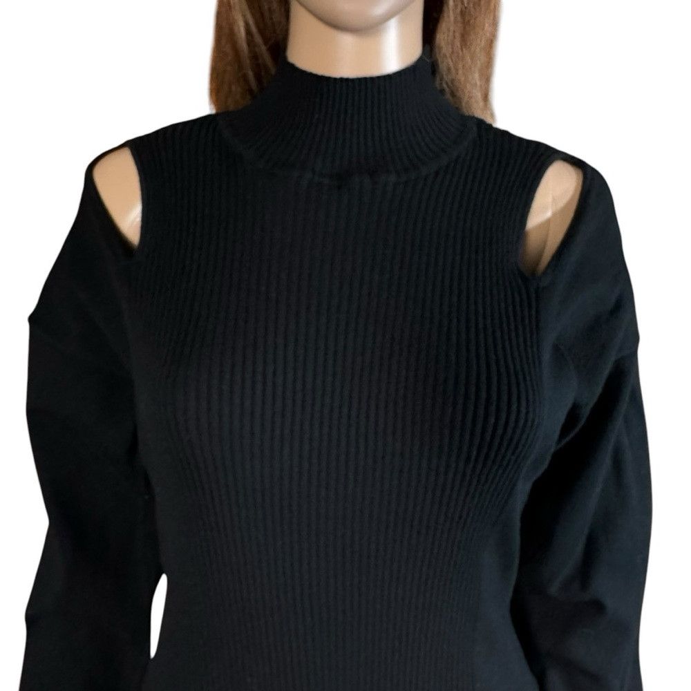 Other BCBGeneration Long Sleeve Mock Neck Shoulder Cut Out Black Size M / US 6-8 / IT 42-44 - 4 Thumbnail