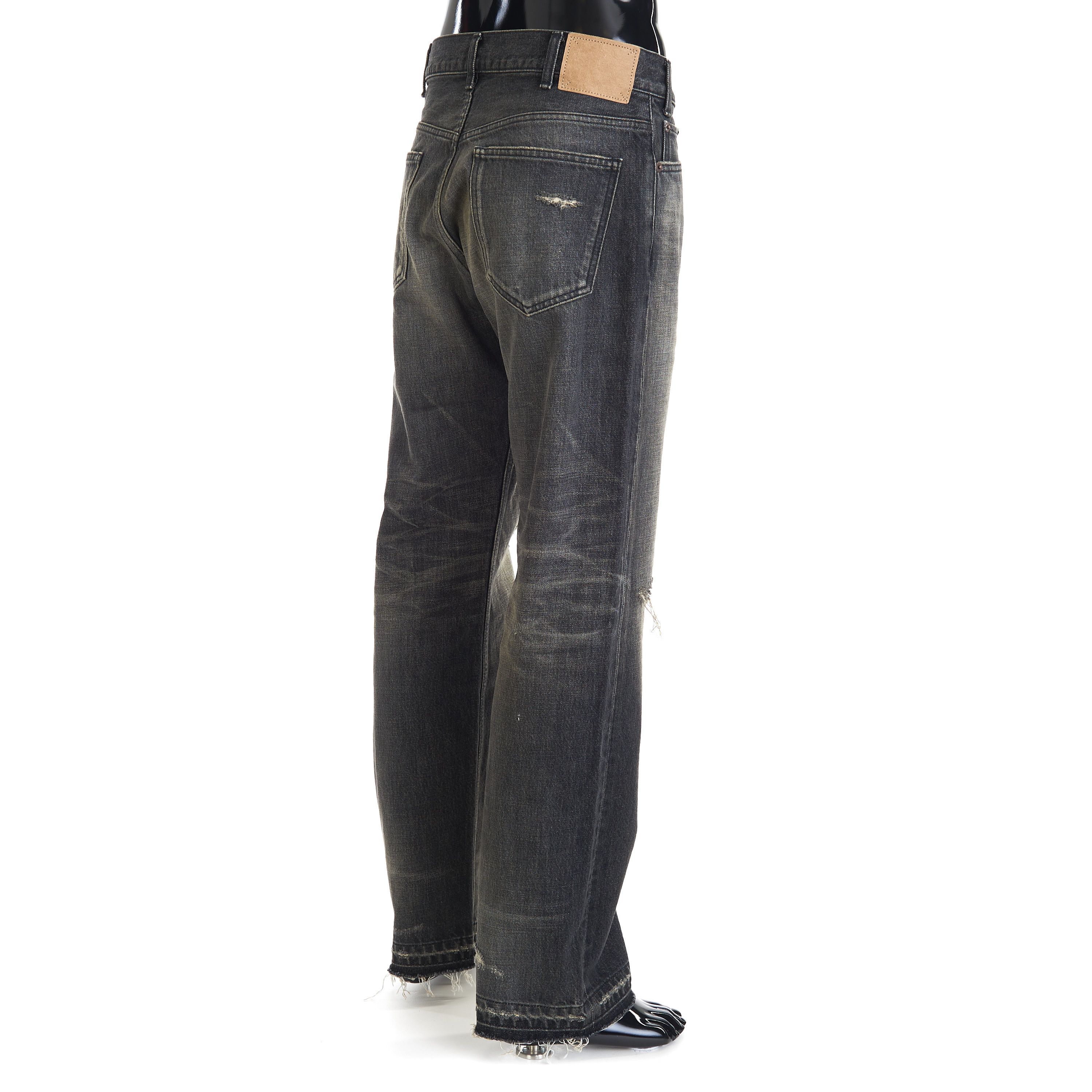 Celine × Hedi Slimane Wesley Jeans - Destroyed Black Paradiso Wash Denim, Low-Rise Size US 34 / EU 50 - 6 Thumbnail