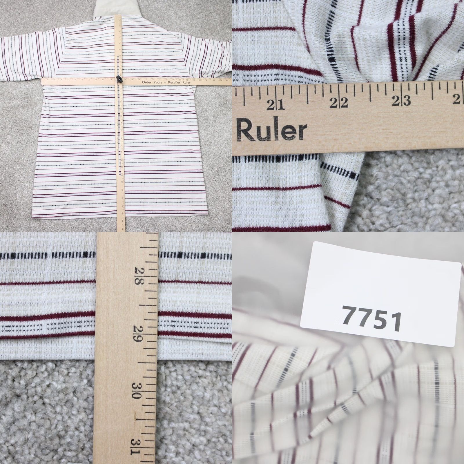 Vintage Classics by Palmland Polo Shirt Mens XL Beige/Red Striped Contrast Collar S/S Polo Shirt Size US XL / EU 56 / 4 - 8 Thumbnail