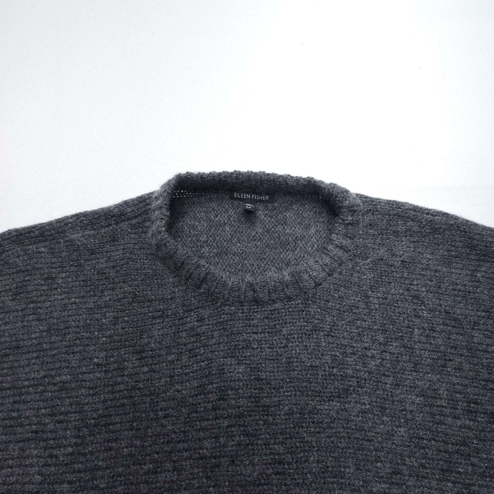 Eileen Fisher VINTAGE Eileen Fisher Asymmetric Hem Wool Mohair Sweater Size Small Gray Pullover Knit Size S / US 4 / IT 40 - 7 Thumbnail