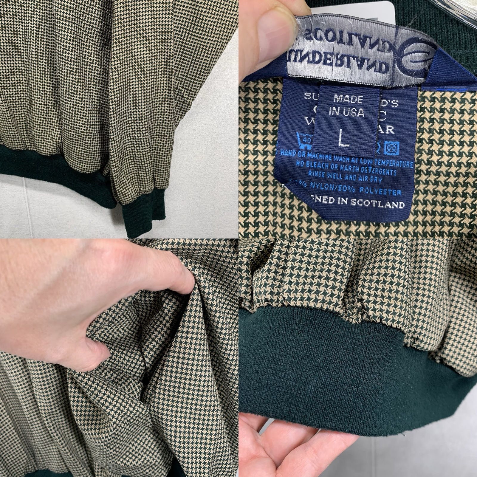 Vintage Sunderland Of Scotland Jacket Notre Dame Geometric Gold Pullover Light Weight All Seasons Wind-Resistant Embroidered Logo Large Mens Shirt? Size US L / EU 52-54 / 3 - 8 Thumbnail